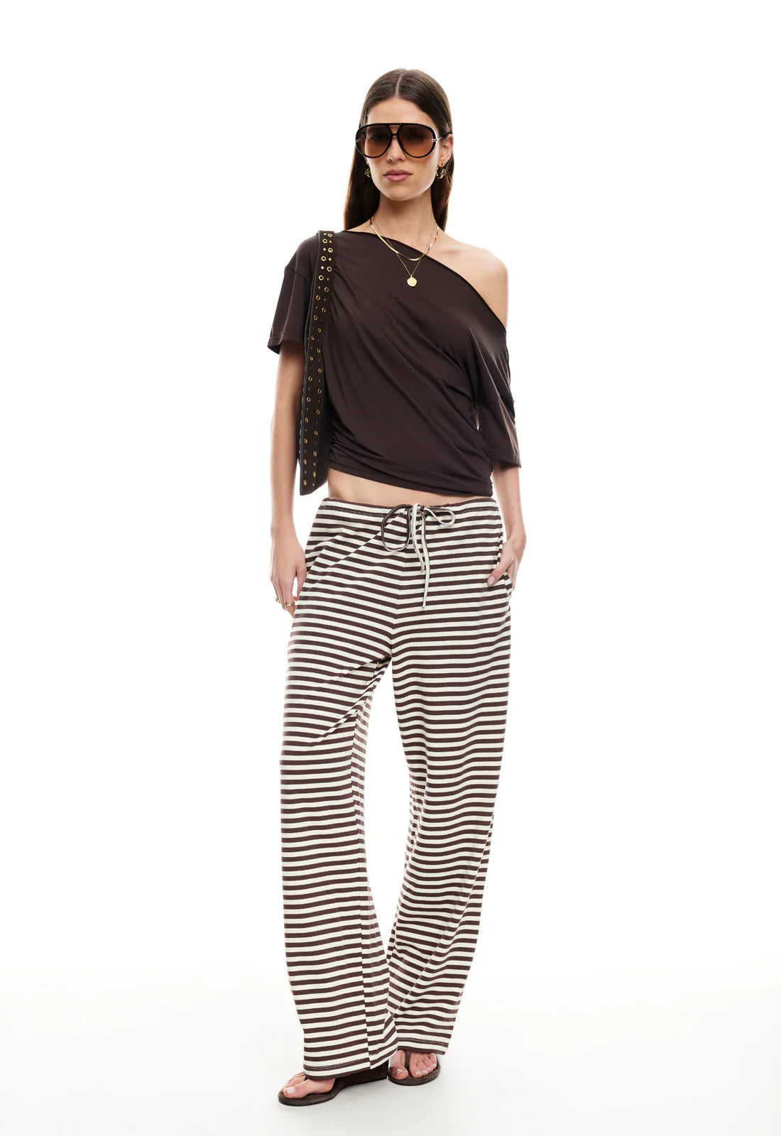 Bloom Pant Dark Chocolate Stripe