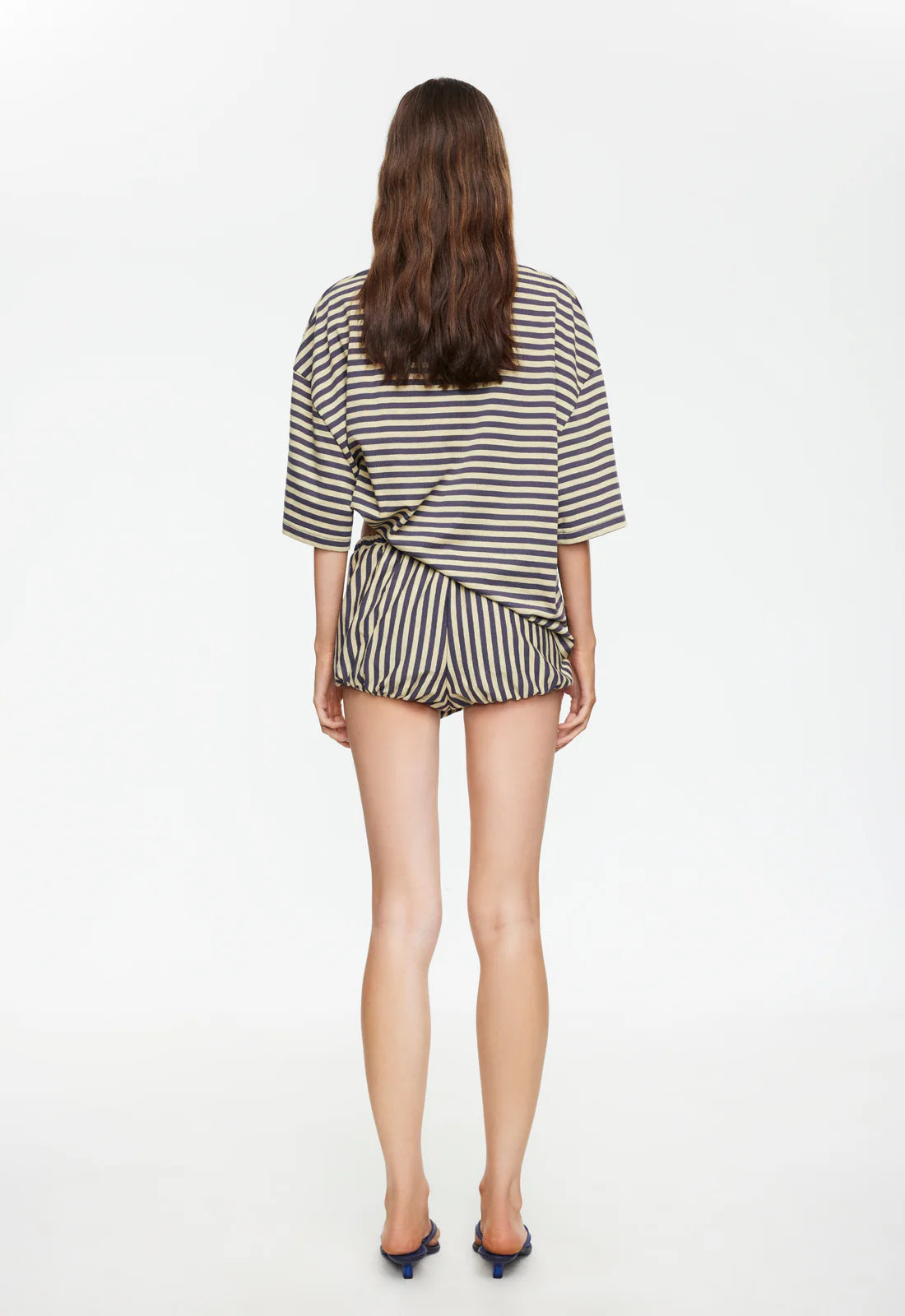 Bloom Bubble Skort Beige Stripe
