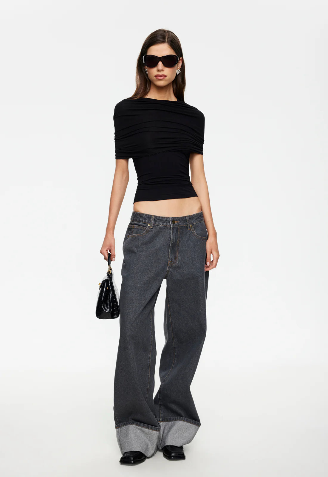 Top Model Cuffed Jean Charcoal