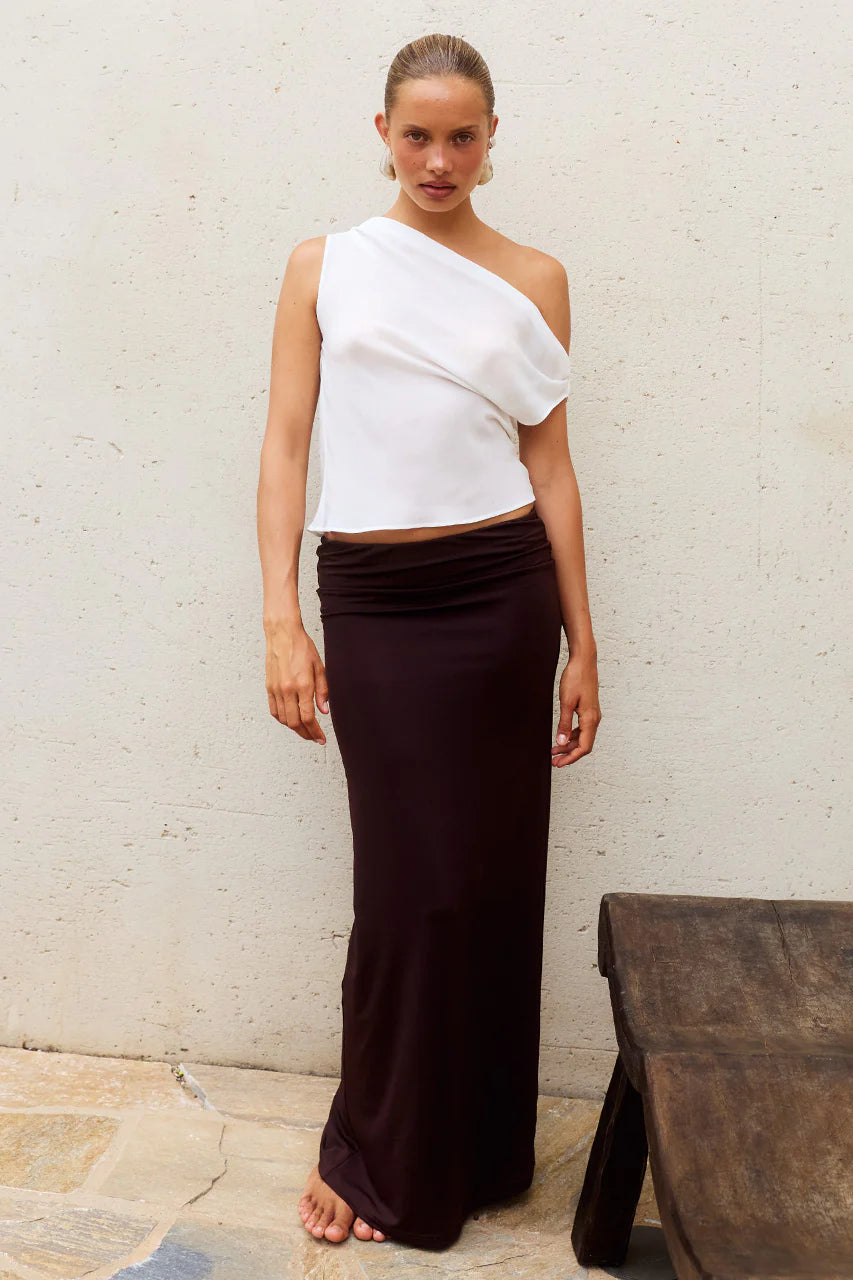 Marisa Off Shoulder Cowl Top Off White