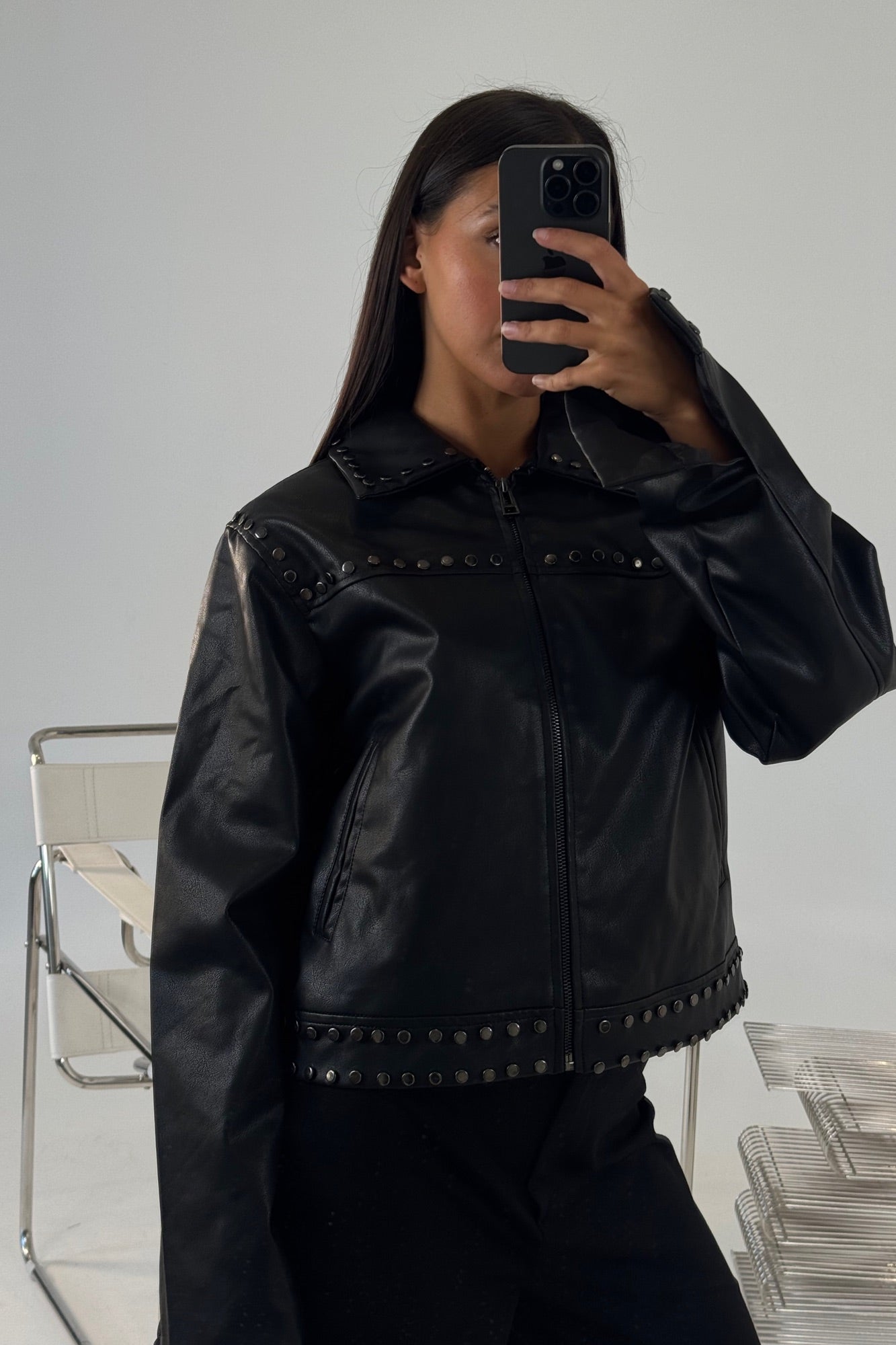 Meggie Studded Jacket Black