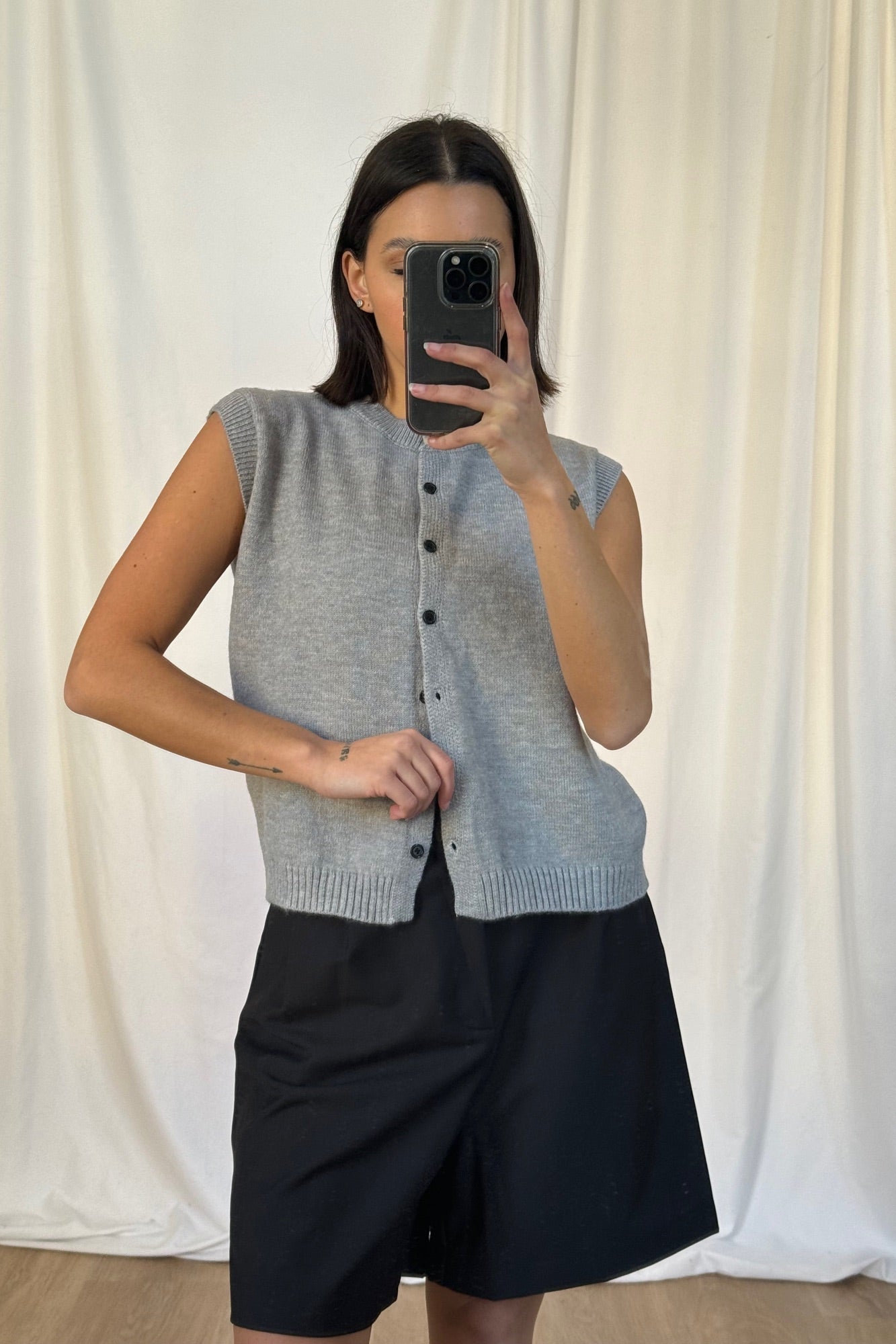 Kendal Knitted Vest Dark Grey -FINAL SALE
