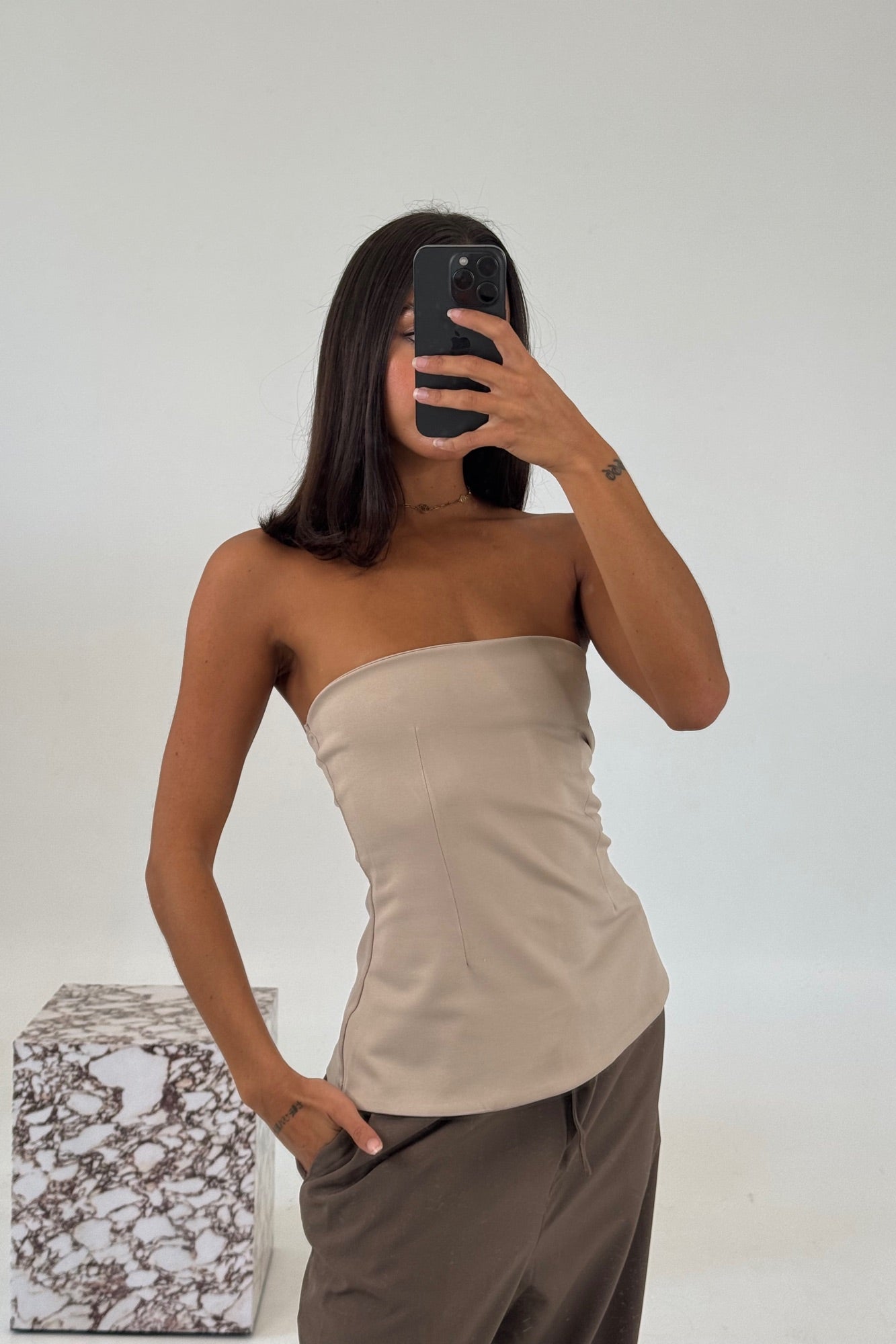 Tian Strapless Top Cream - FINAL SALE