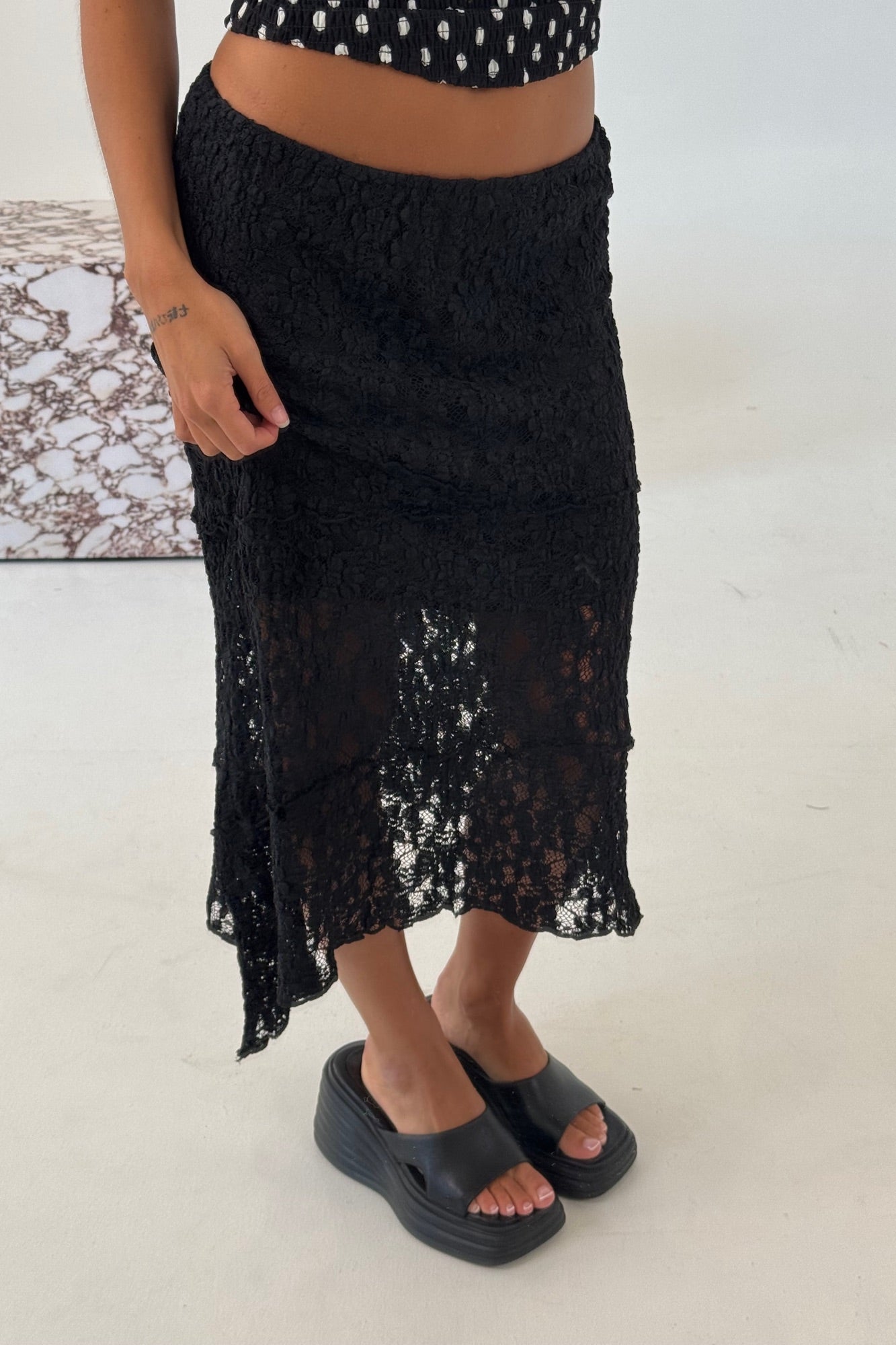 Nyla Lace Skirt Black