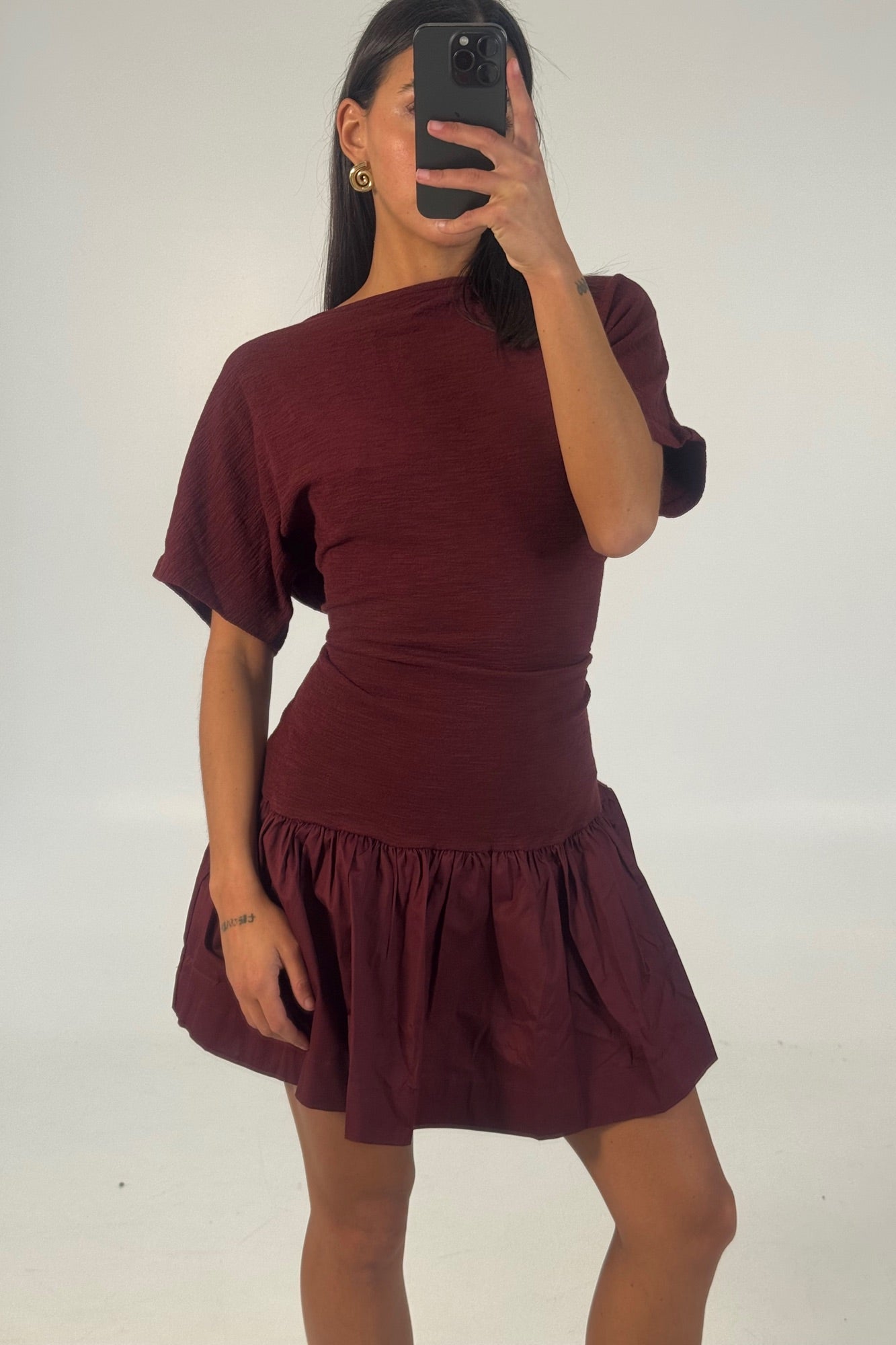 Shelly Mini Dress Wine