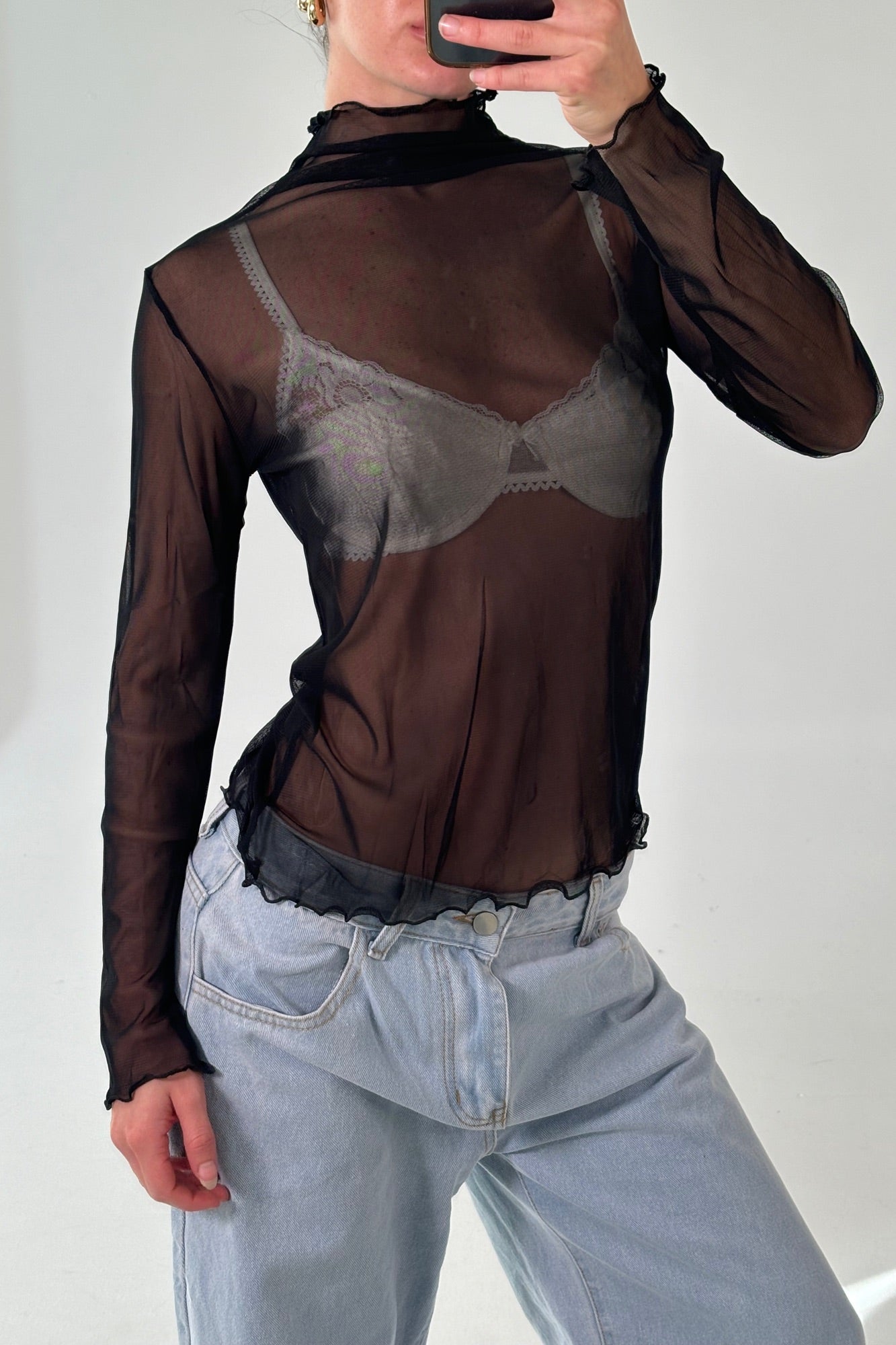 Shona Mesh Top Black