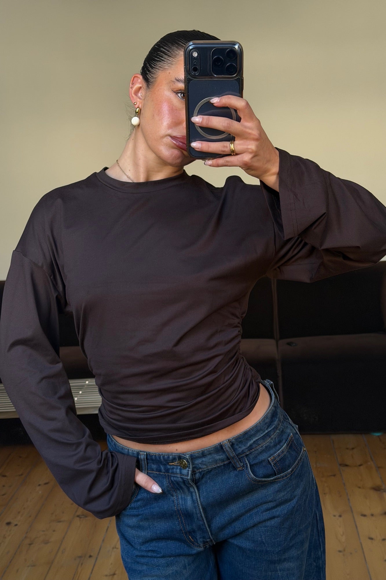 Rishelle Long Sleeve Chocolate