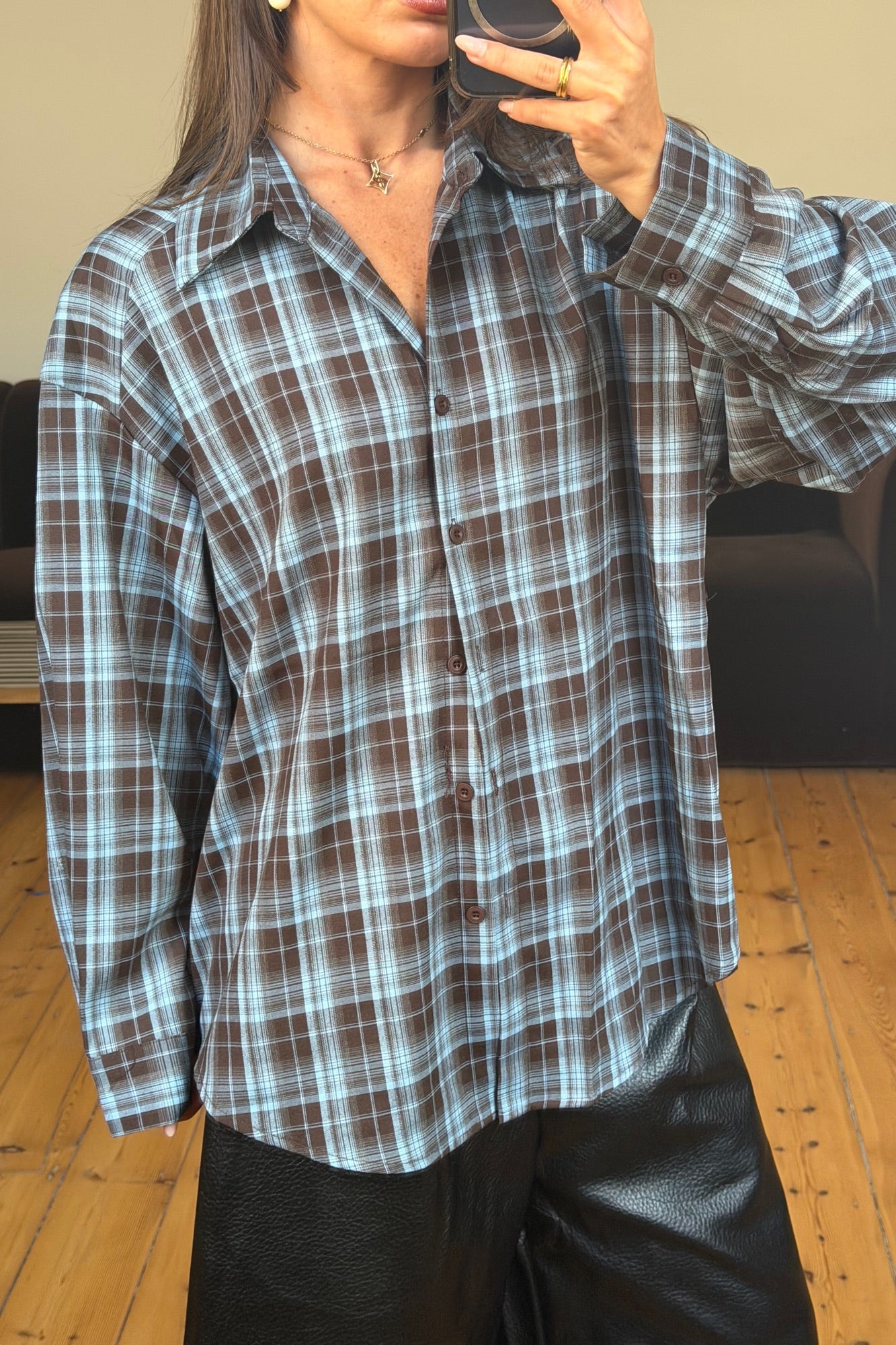 Cooper Shirt Chocolate/Sky