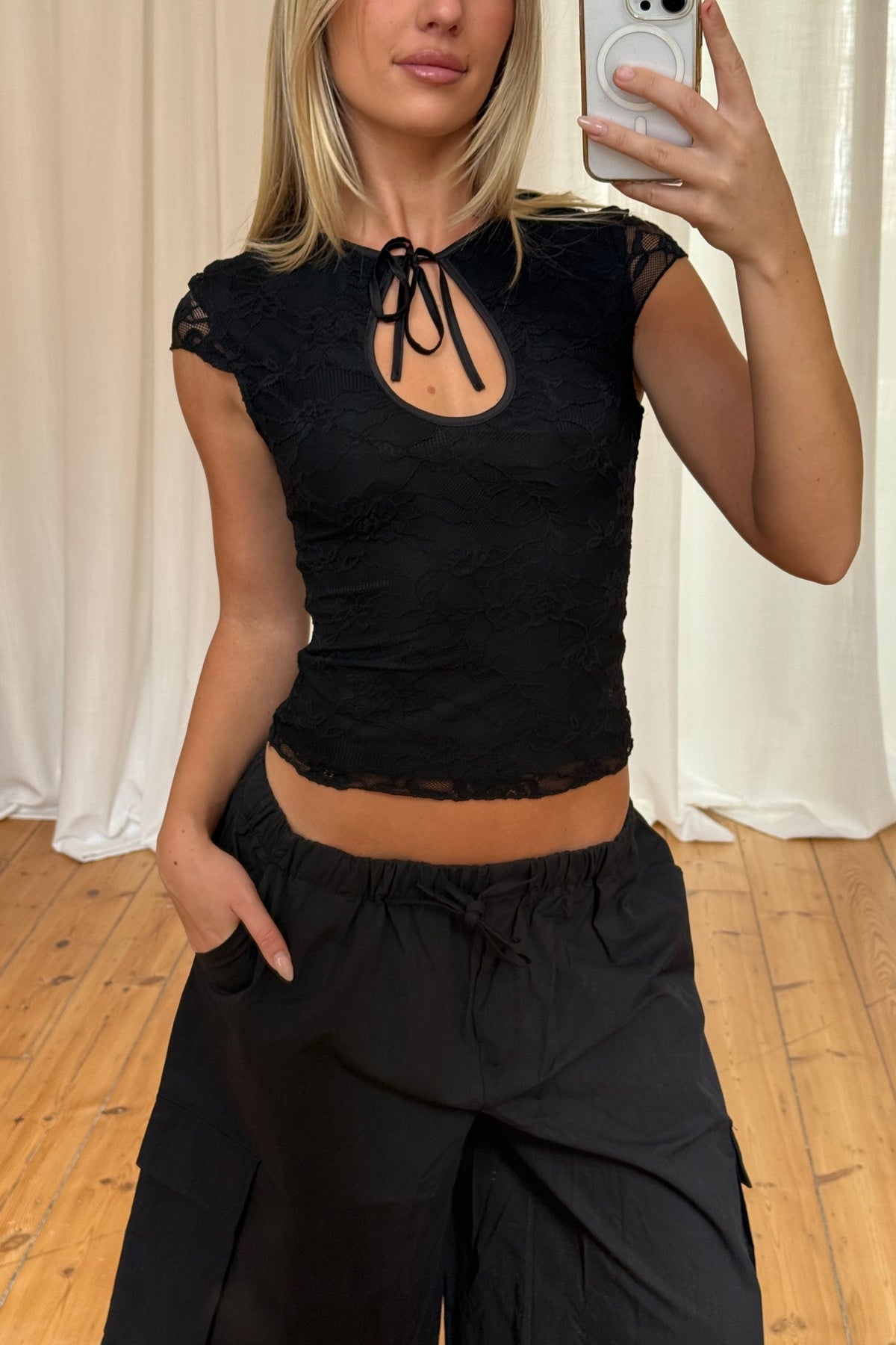 Tasha Lace Top Black