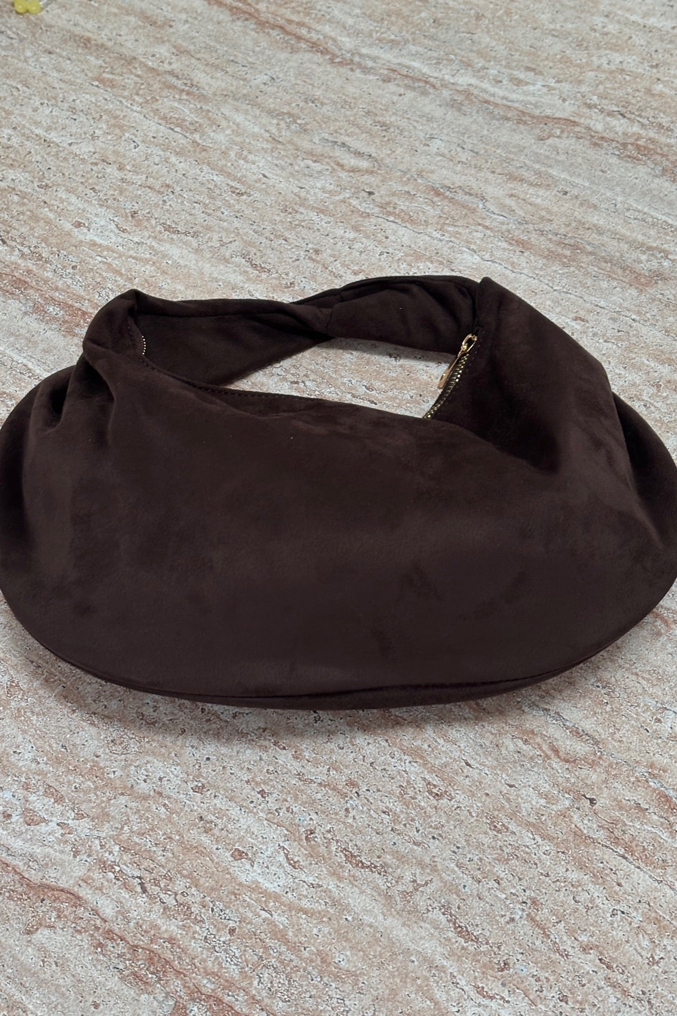 Elena Handle Bag Dark Cacao Suede