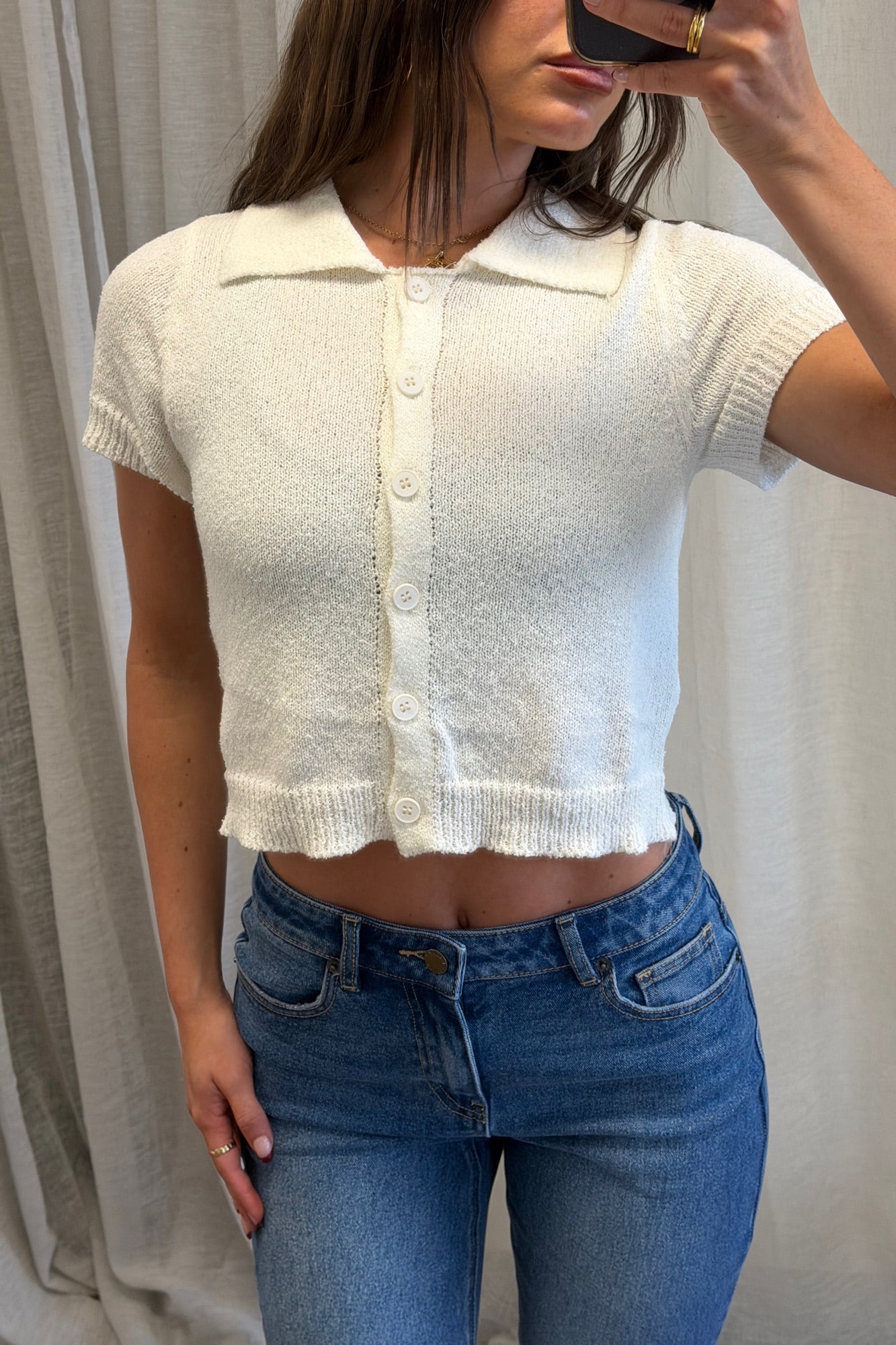 Aviva Cropped Knit White
