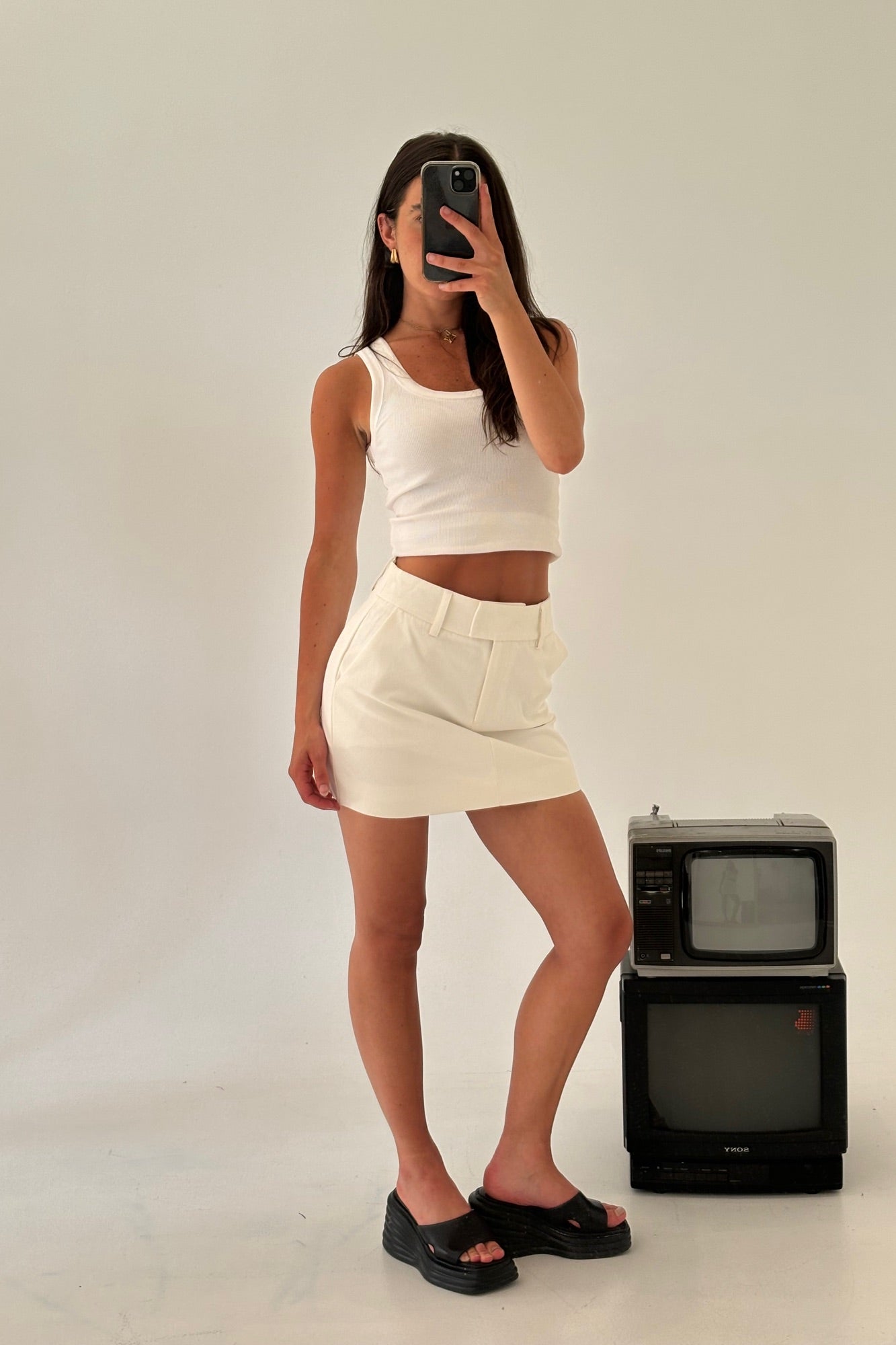 Brodie Mini Skirt White - FINAL SALE