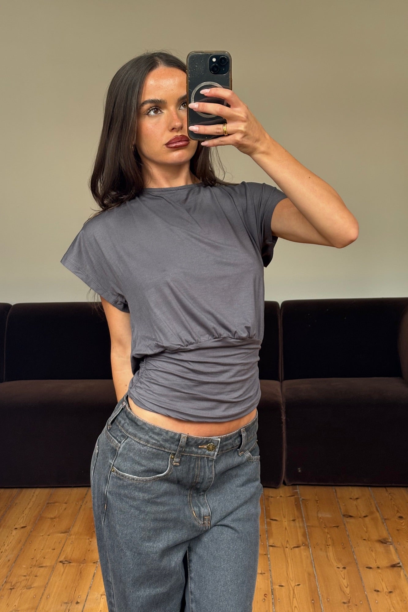 Chelsea Top Dark Grey