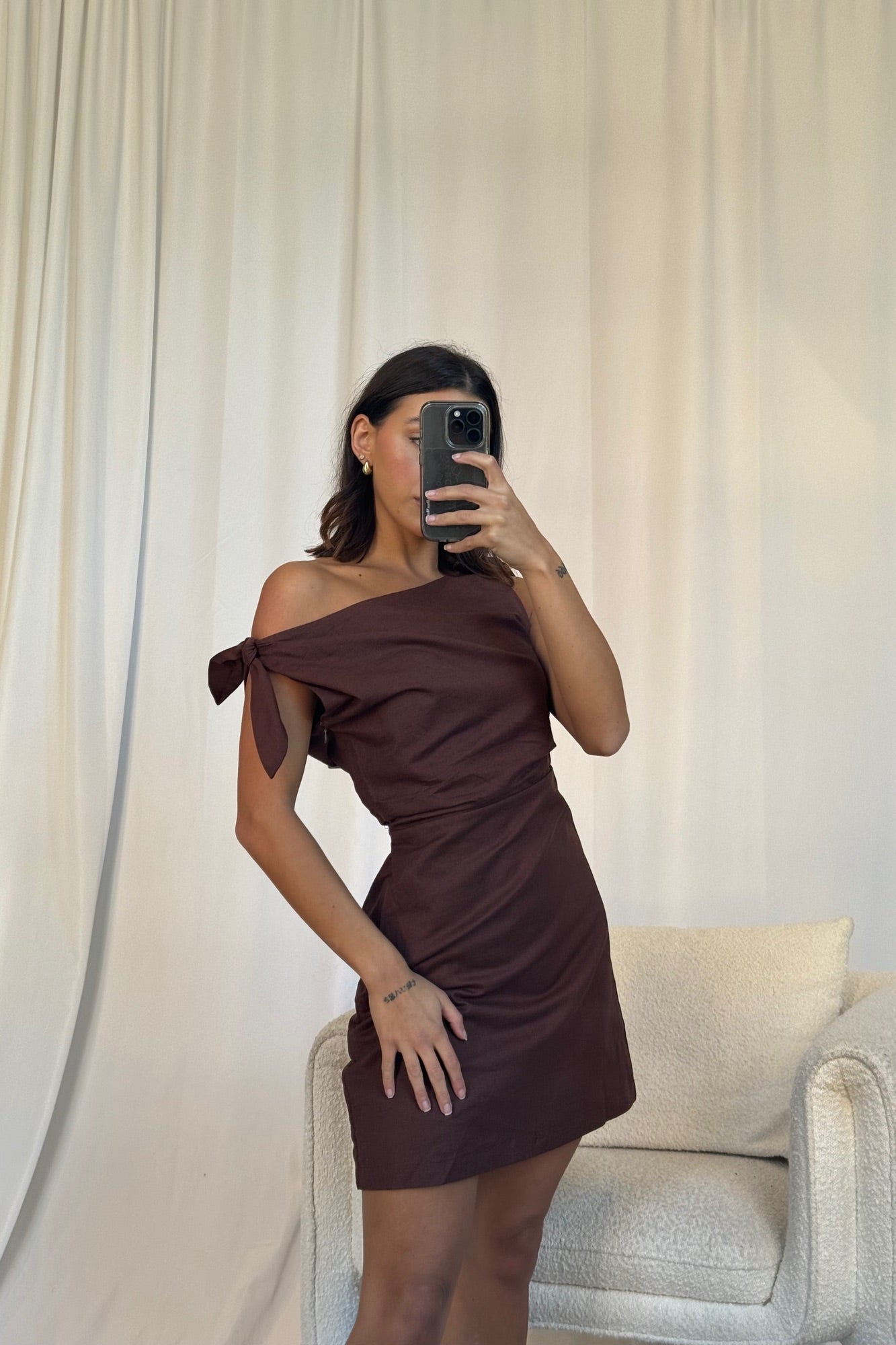 Nellie Mini Dress Cocoa - FINAL SALE