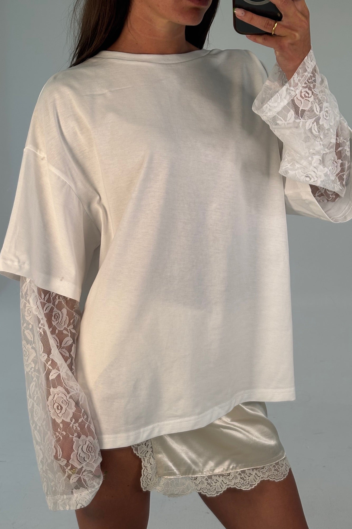 Francesca Lace Tee White