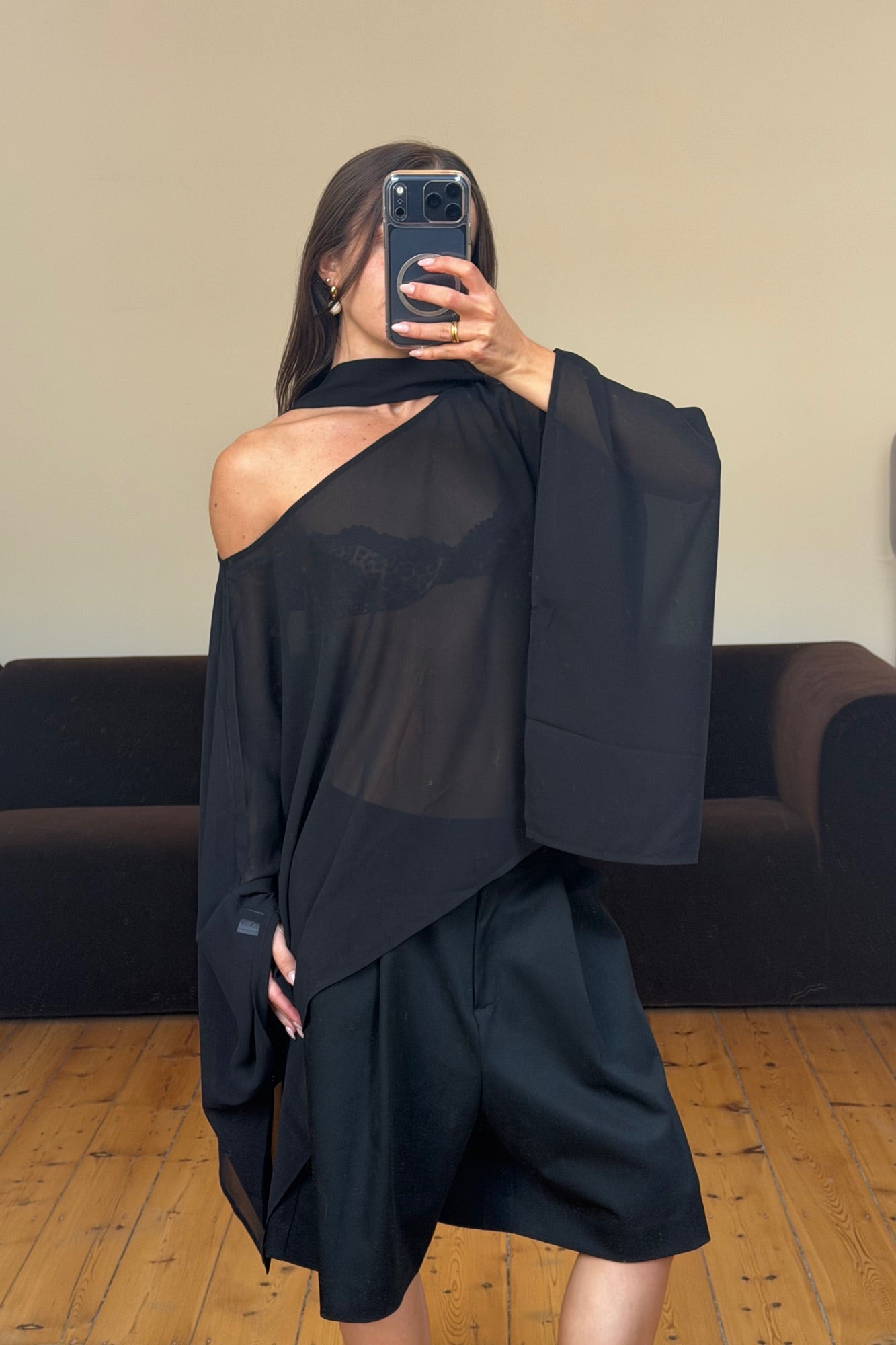 Panama Poncho Black