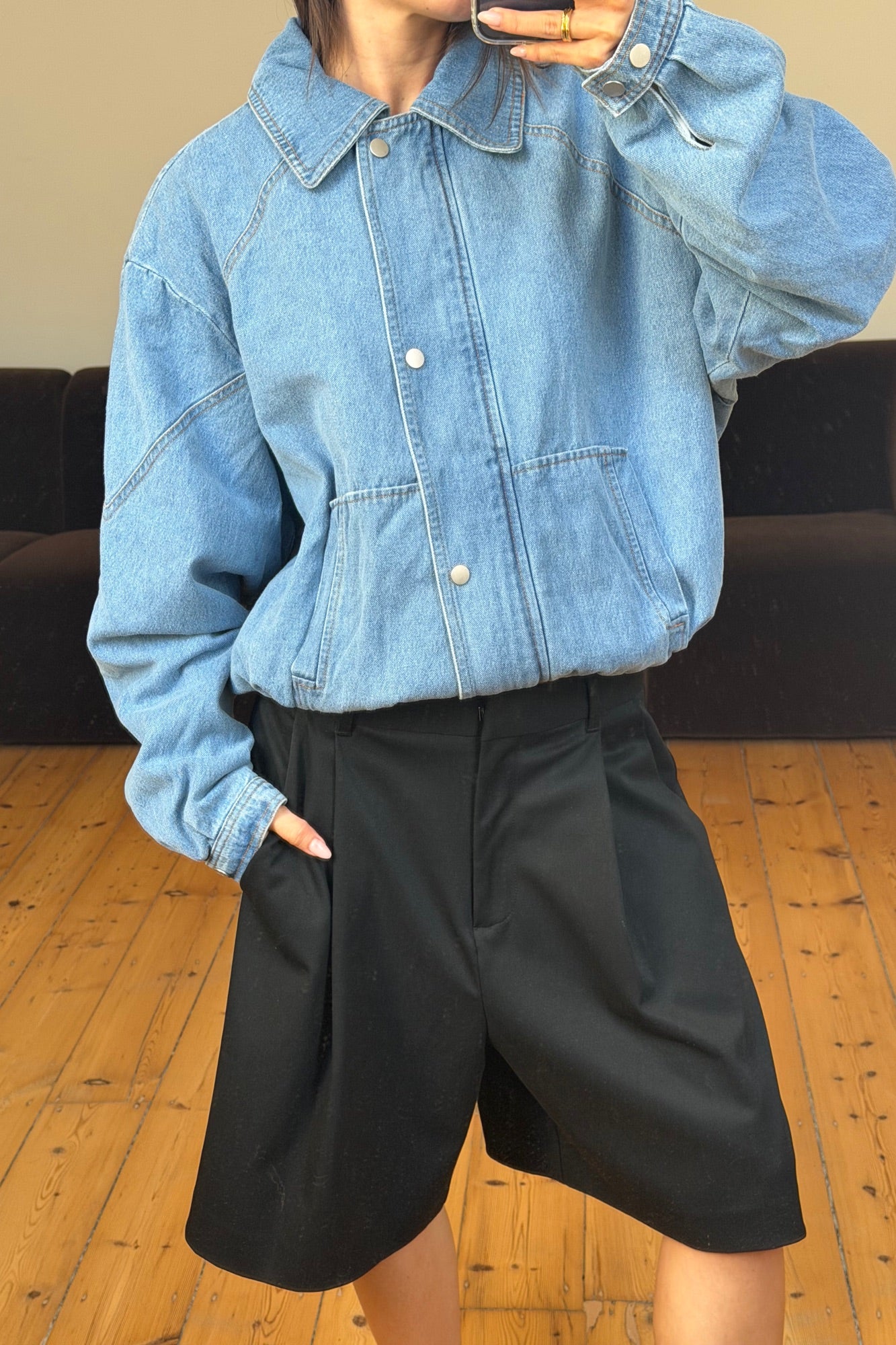 Jorja Denim Bomber Jacket Blue