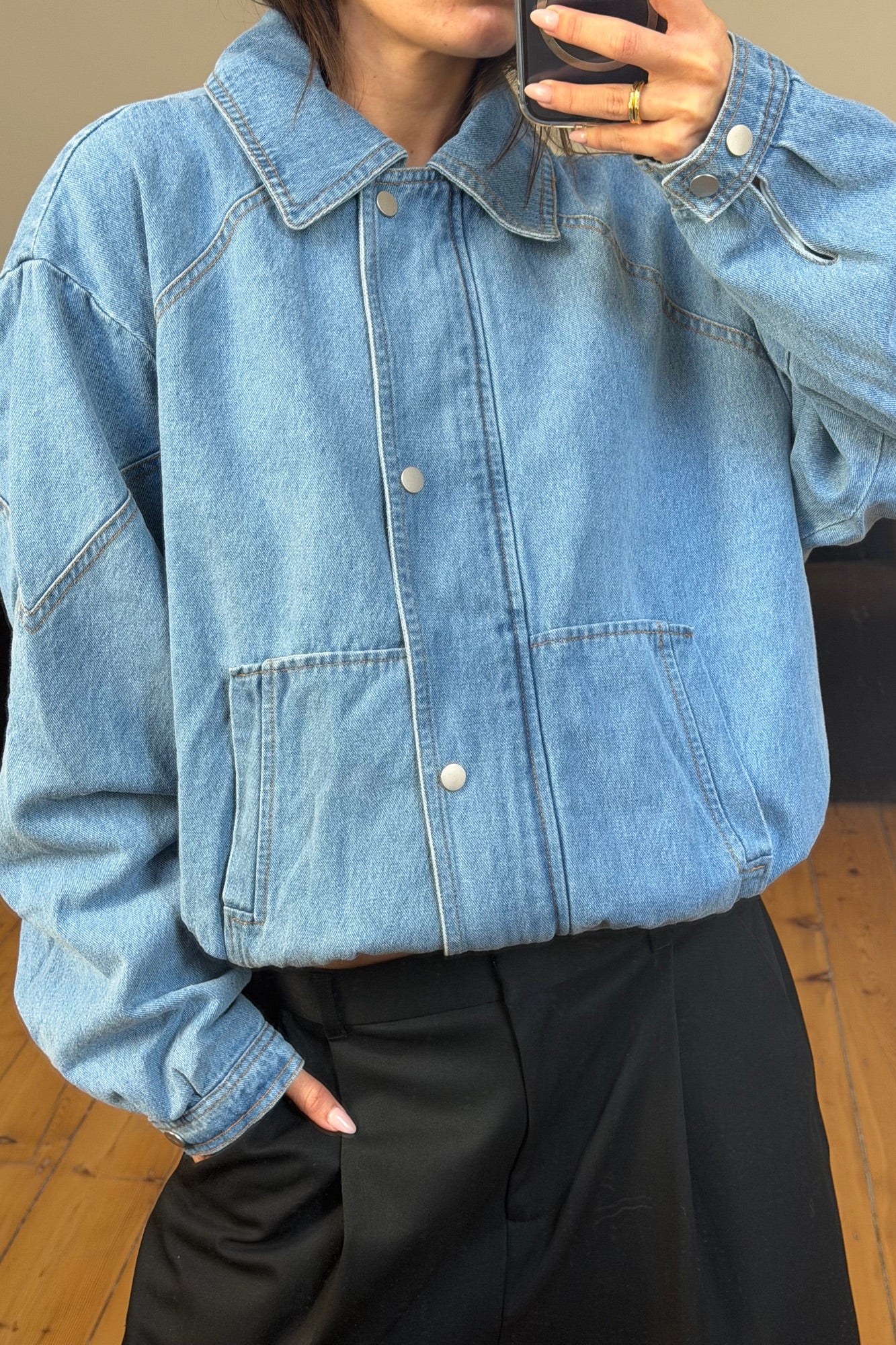 Jorja Denim Bomber Jacket Blue