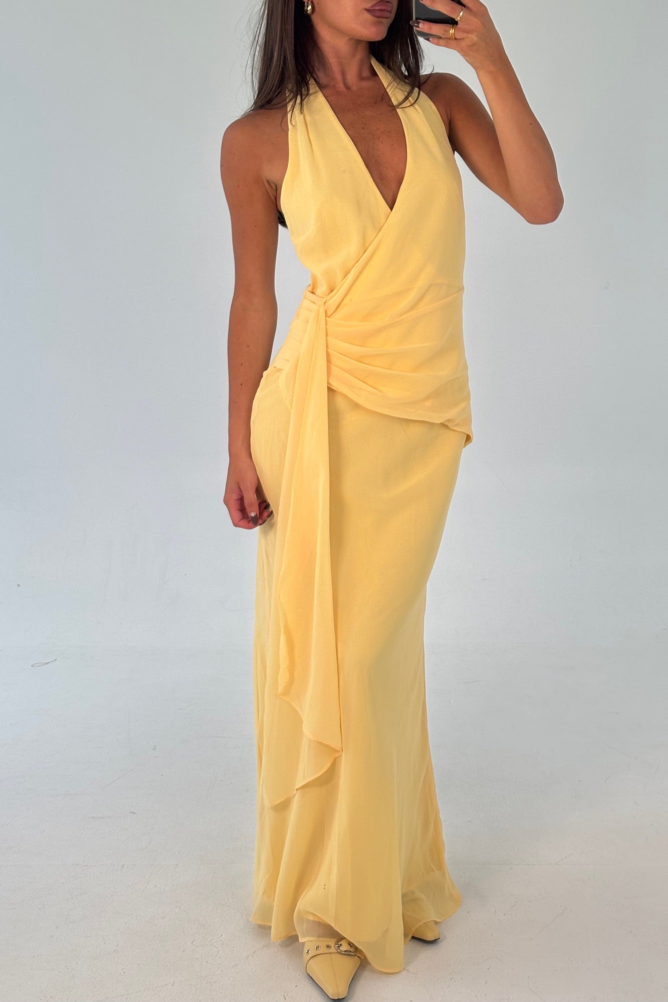 Sarena Midi Dress Lemon