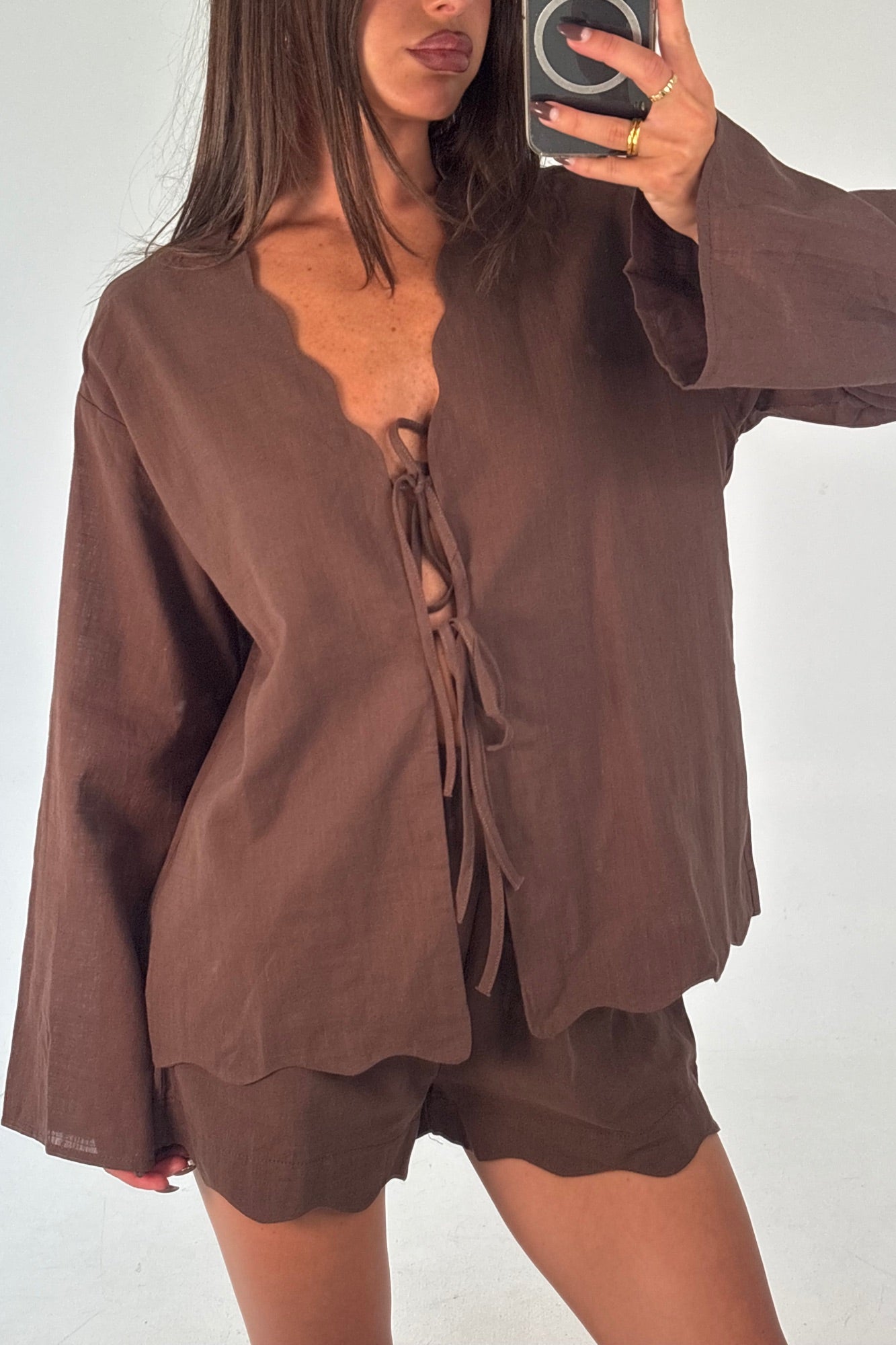 Tianna Scallop Set Chocolate