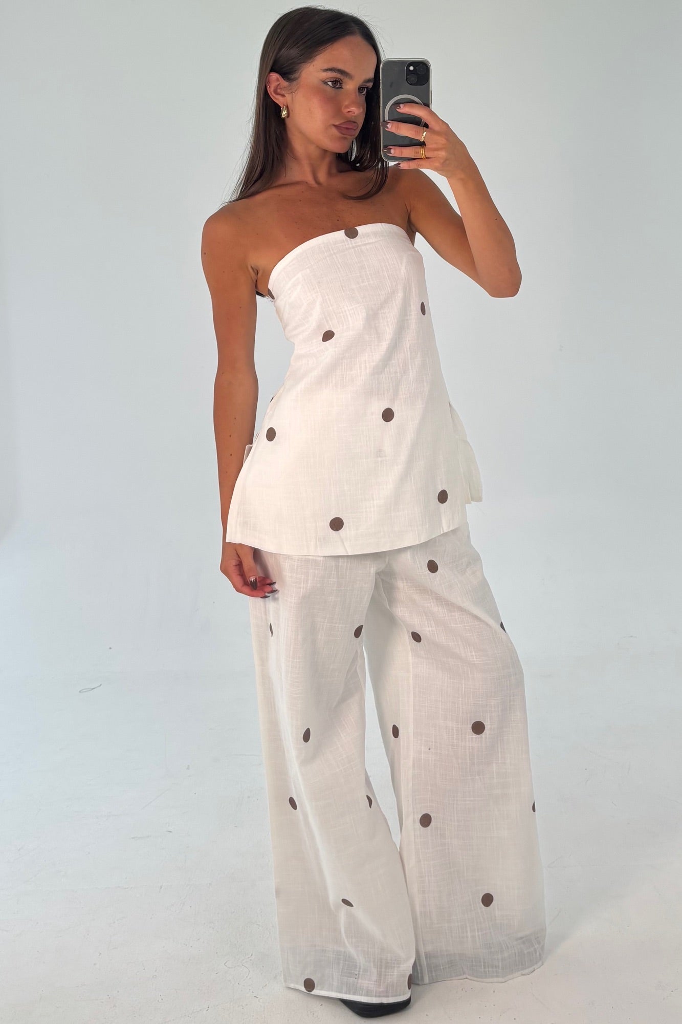 Nora Set White Polka