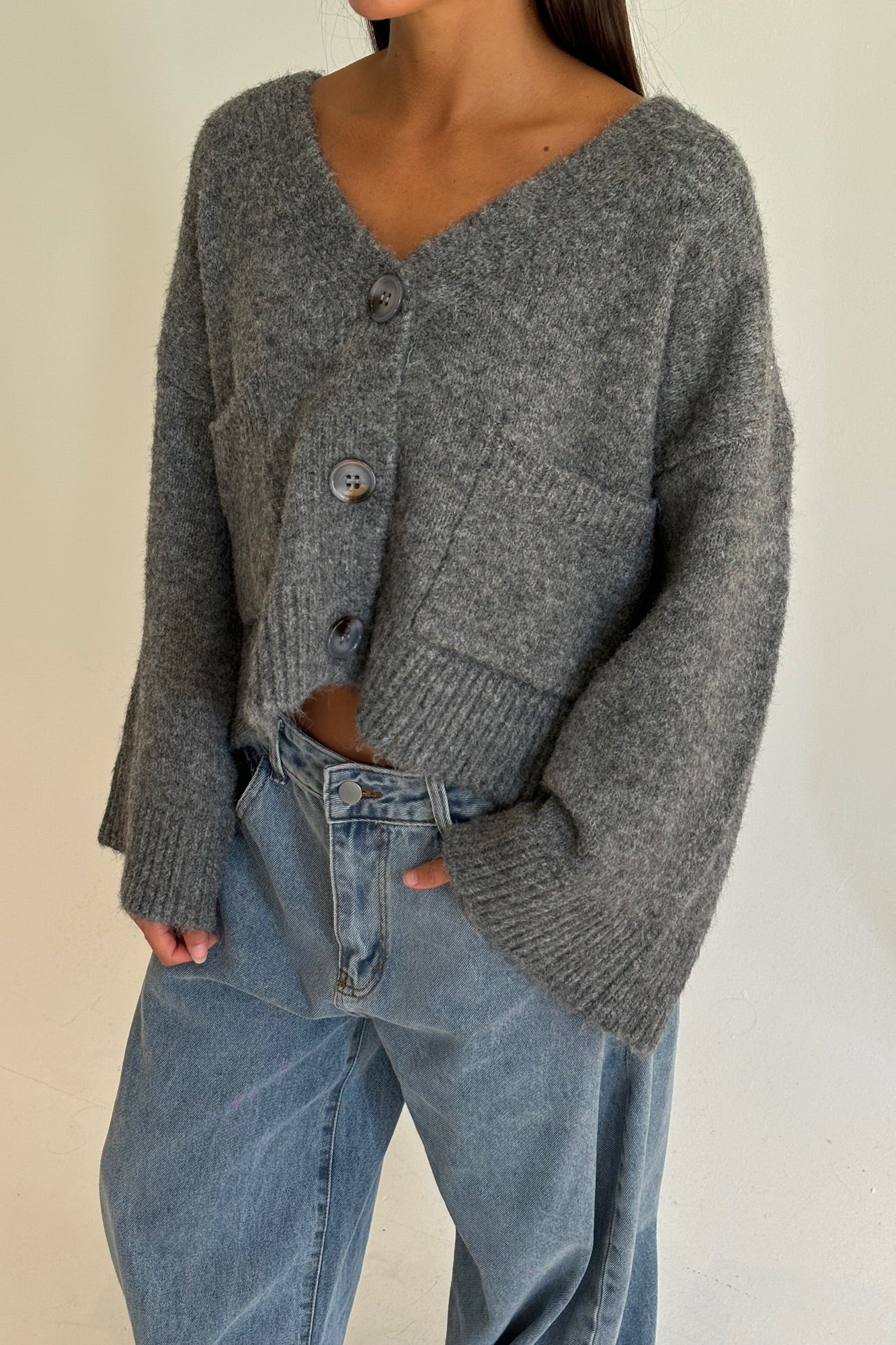 Grace Cardigan Charcoal - FINAL SALE
