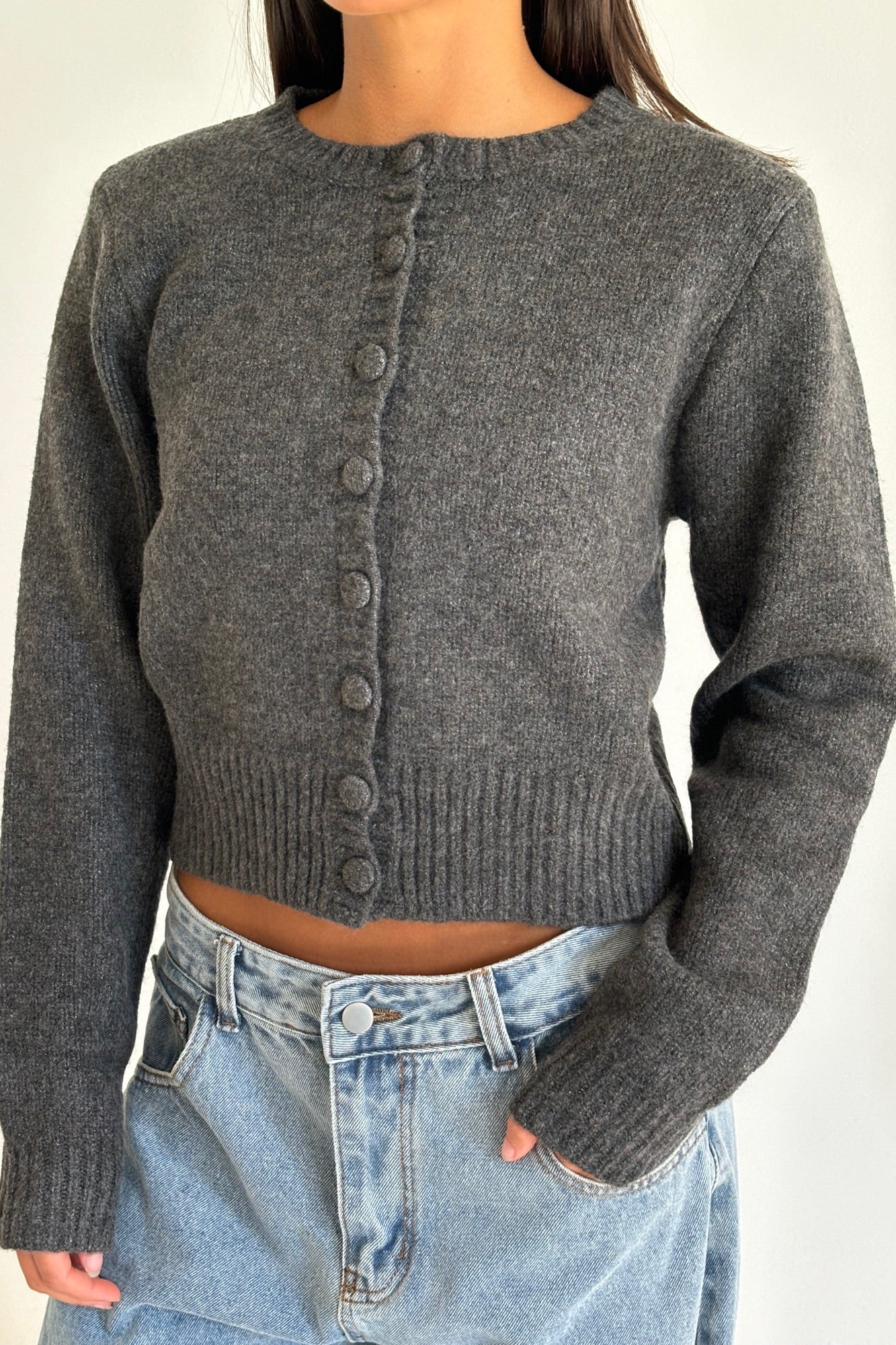 Lune Cardi Dark Grey