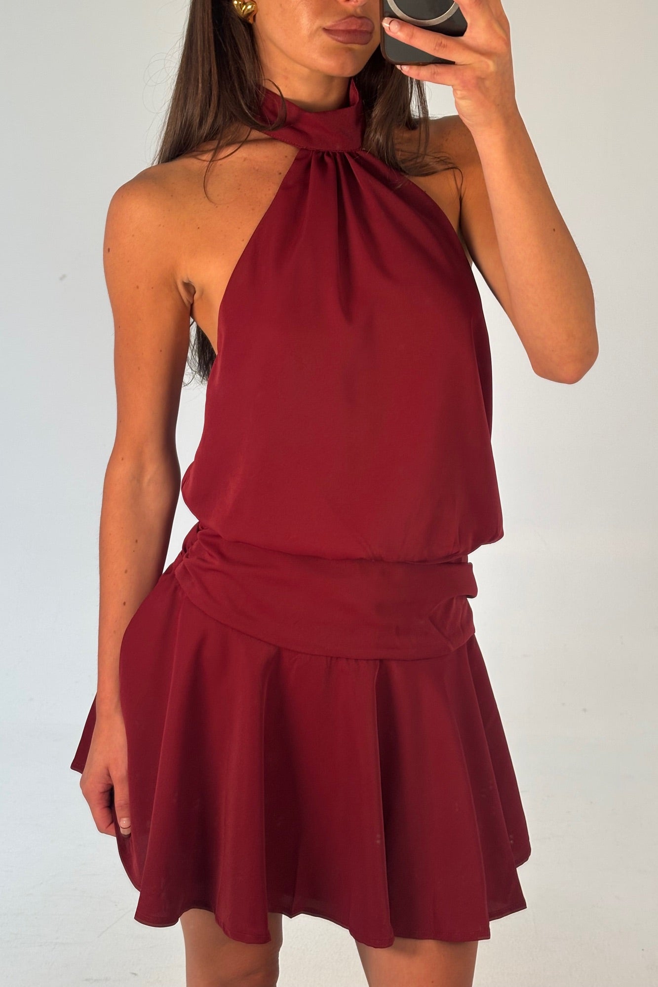 Renae Mini Dress Wine