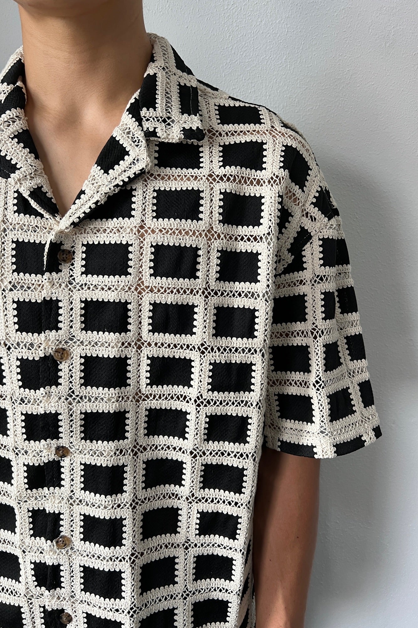 Drop 1 Premium Check Weave Shirt Black