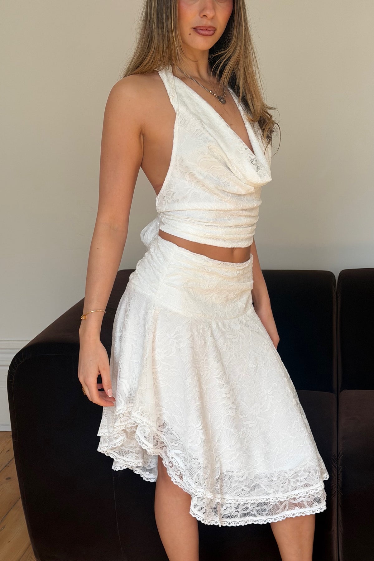 Lulu Lace Skirt White
