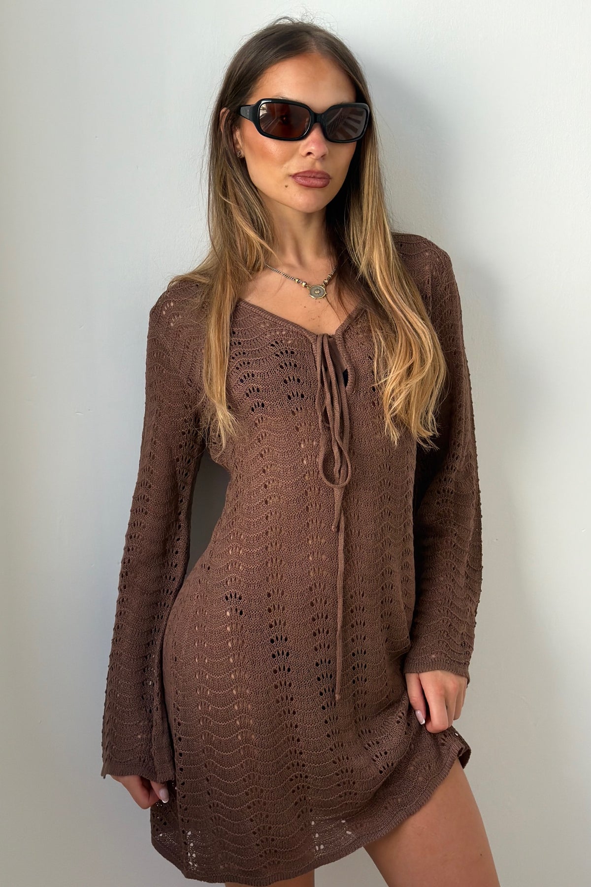 Aria Mini Dress Chocolate