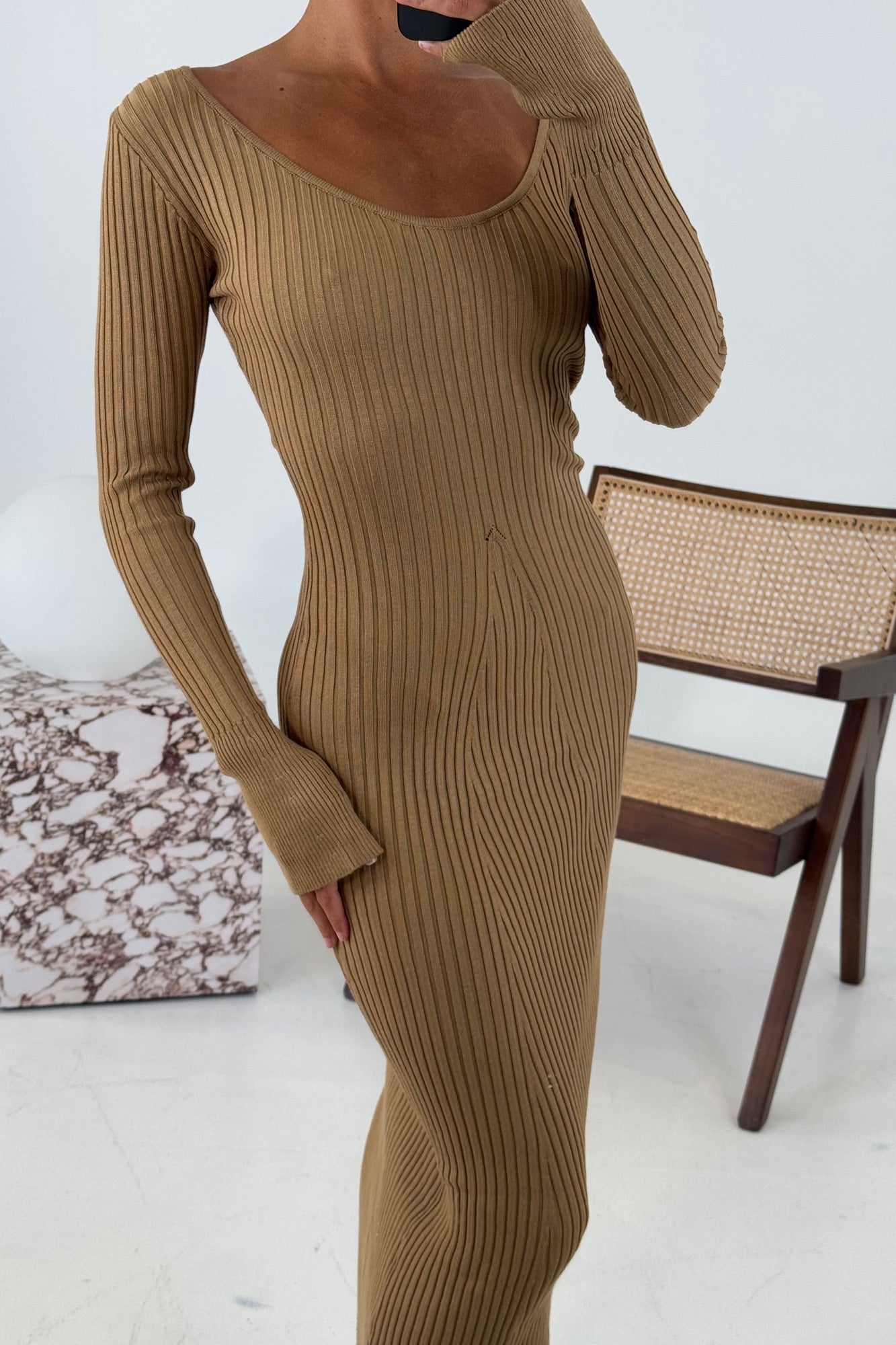Boston Ribbed Dress Stone - FINAL SALE