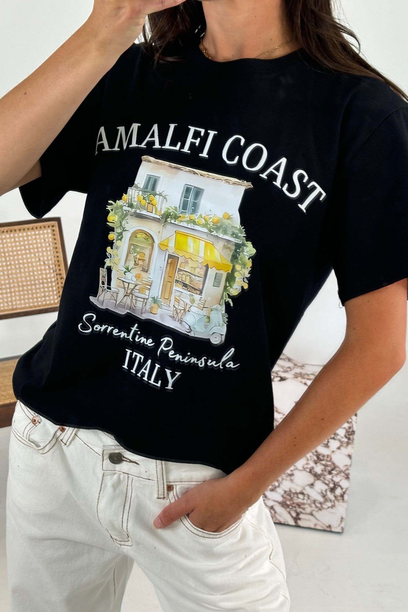 Amalfi T-Shirt Black - FINAL SALE