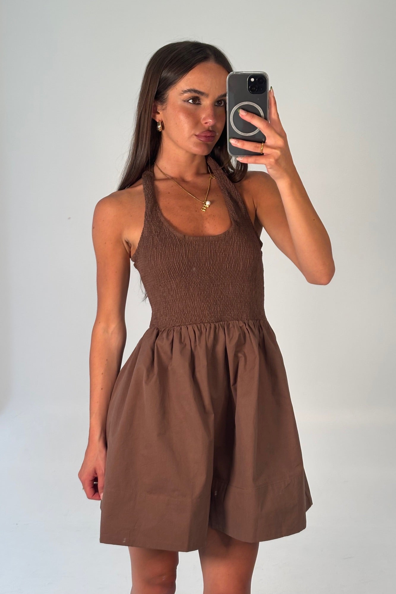 Eleanora Mini Dress Chocolate
