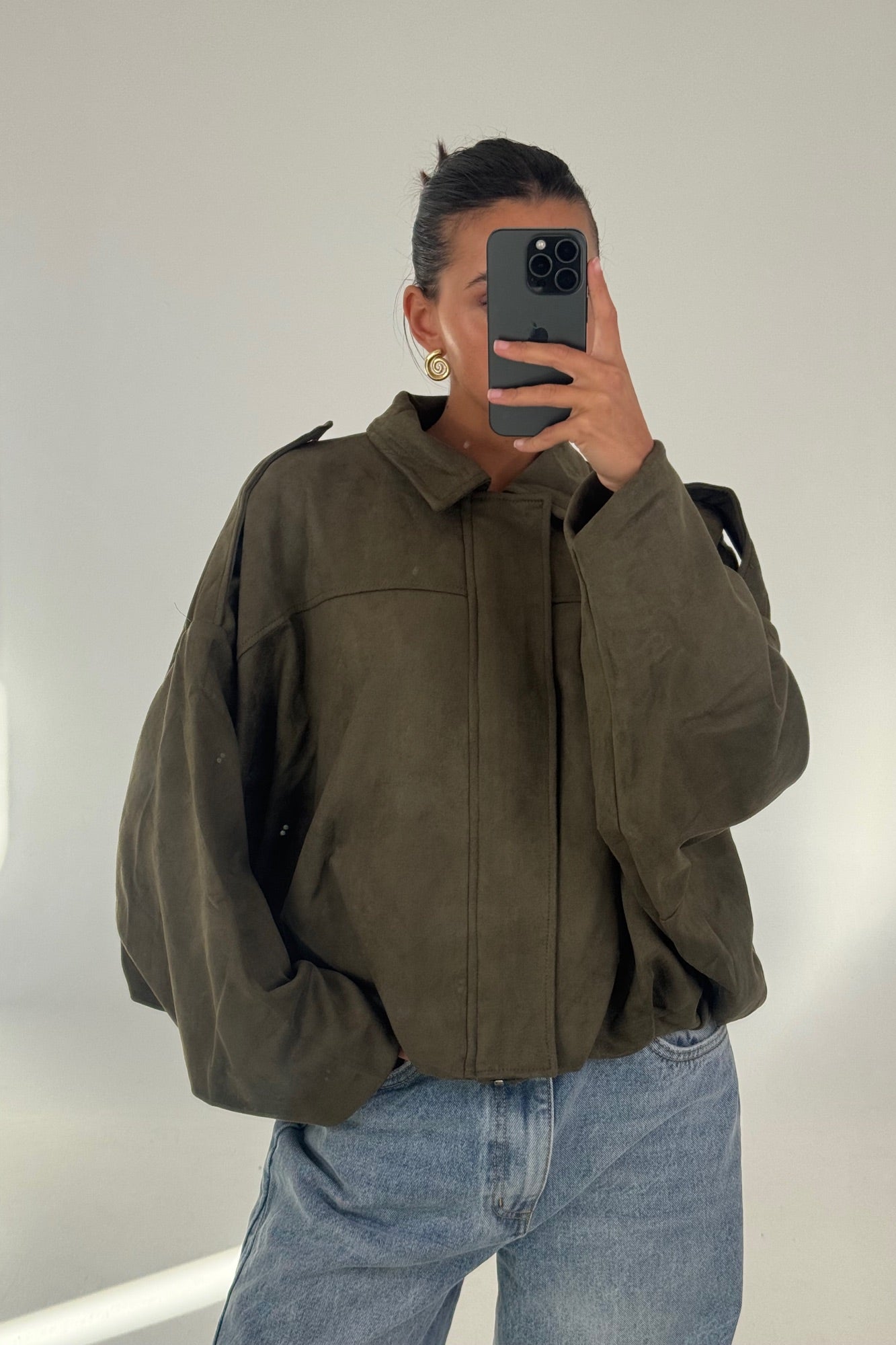 Harmony Suede Jacket Khaki