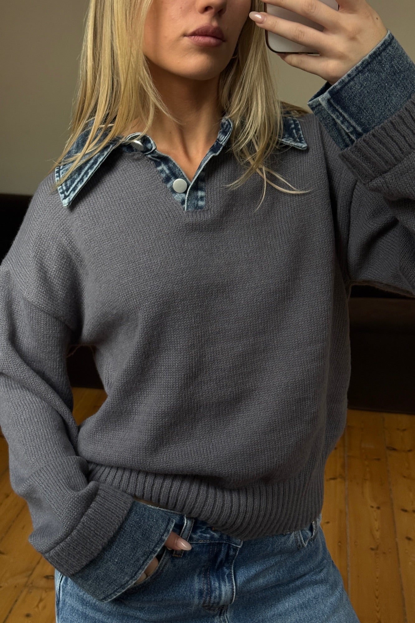 Marita Knit Jumper Charcoal