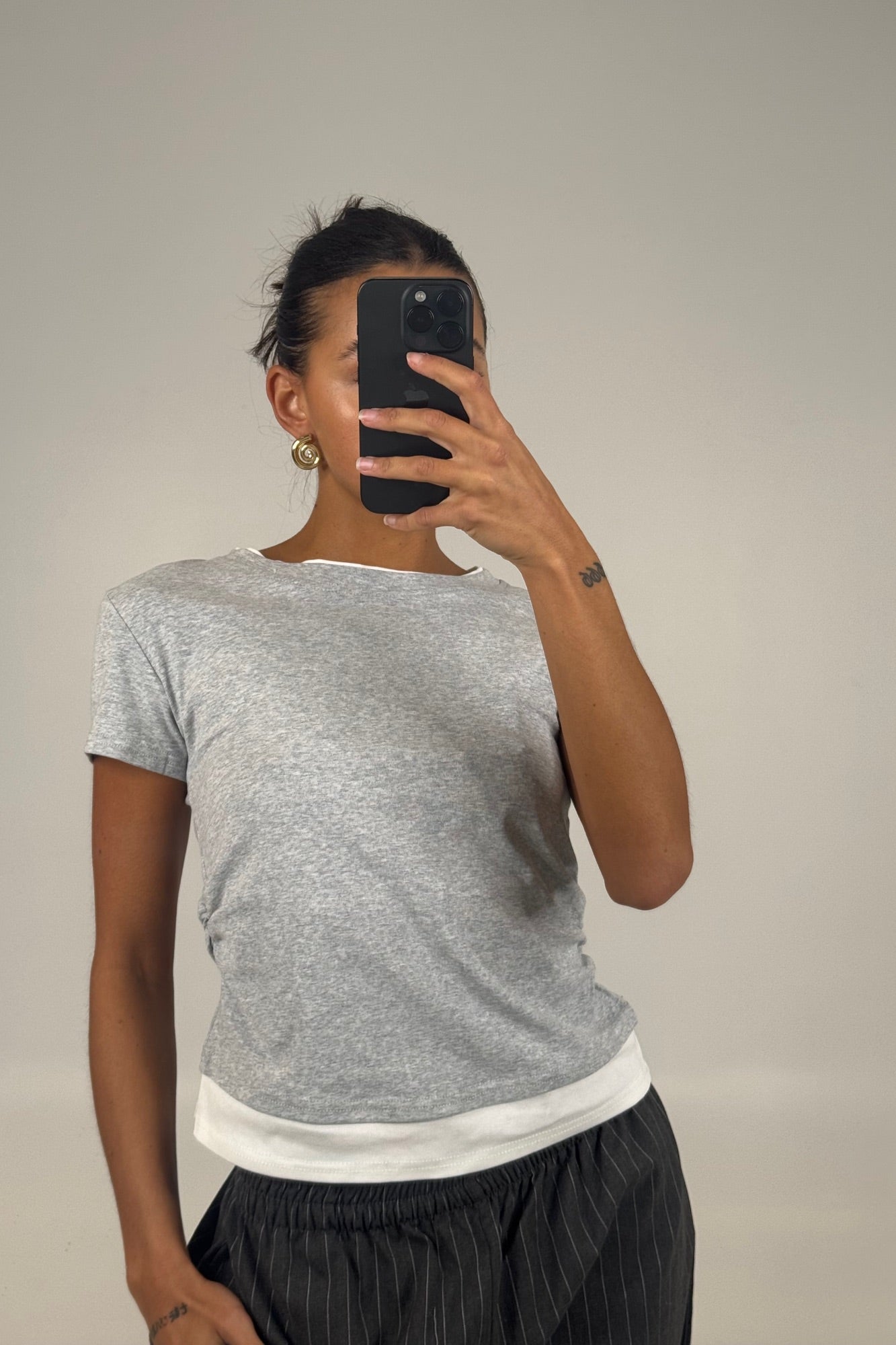 Sunday Layered Tee Grey