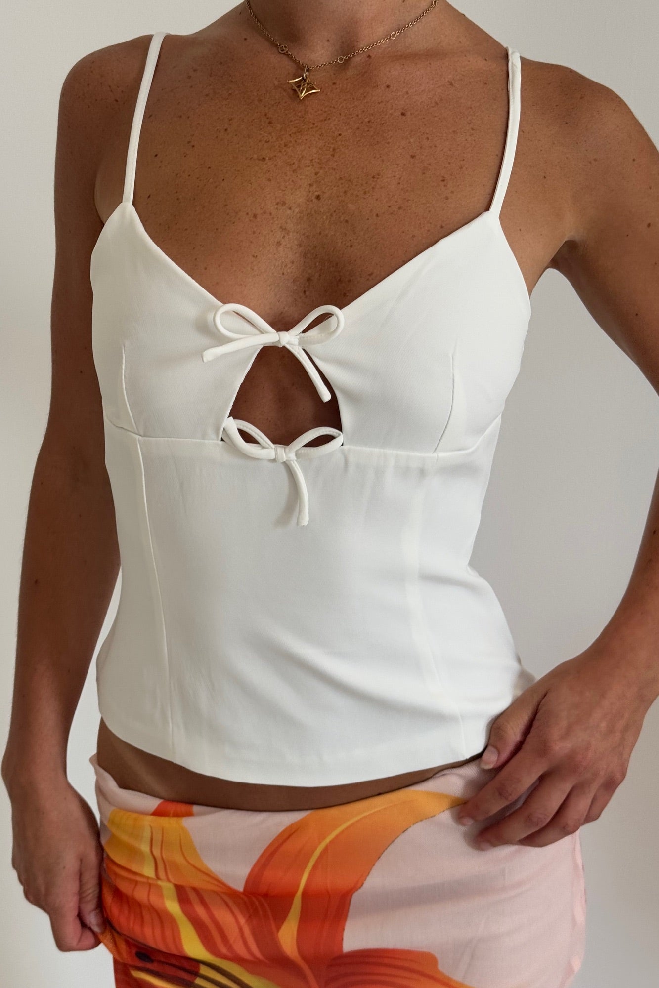 Donna Bow Top White - FINAL SALE