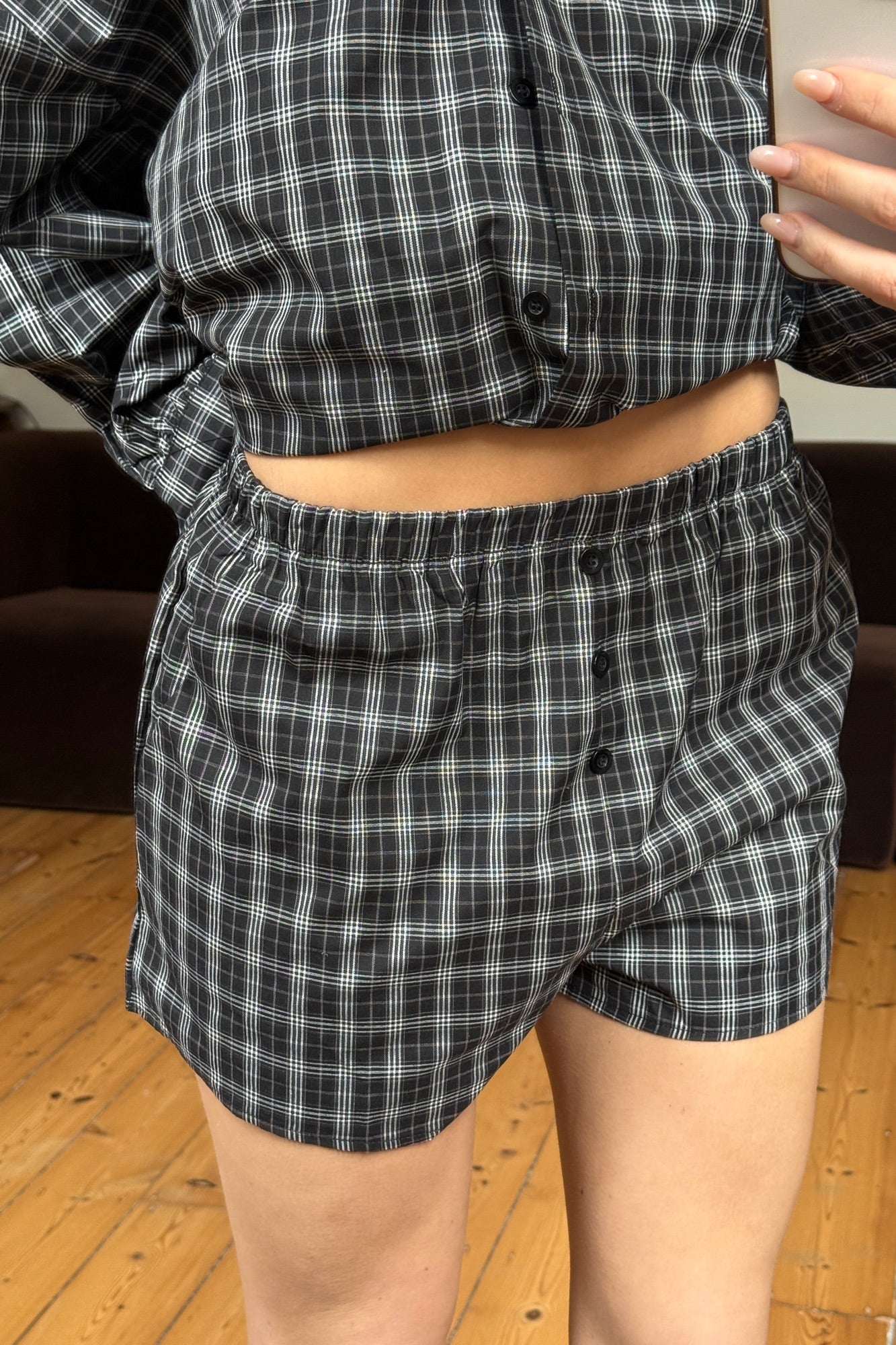 Rocky Shirt Set Black Plaid