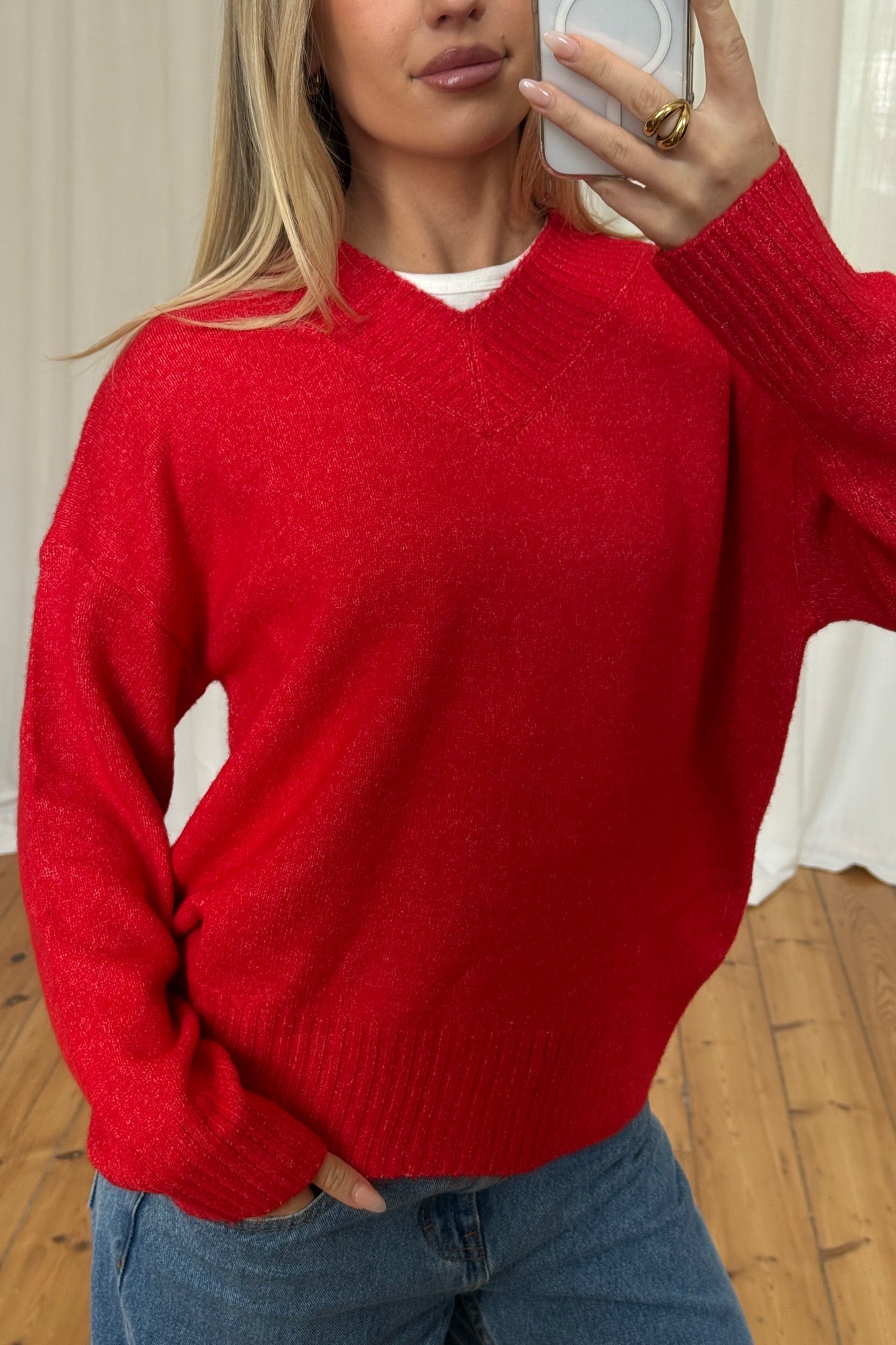 Adara Knit Jumper Cherry