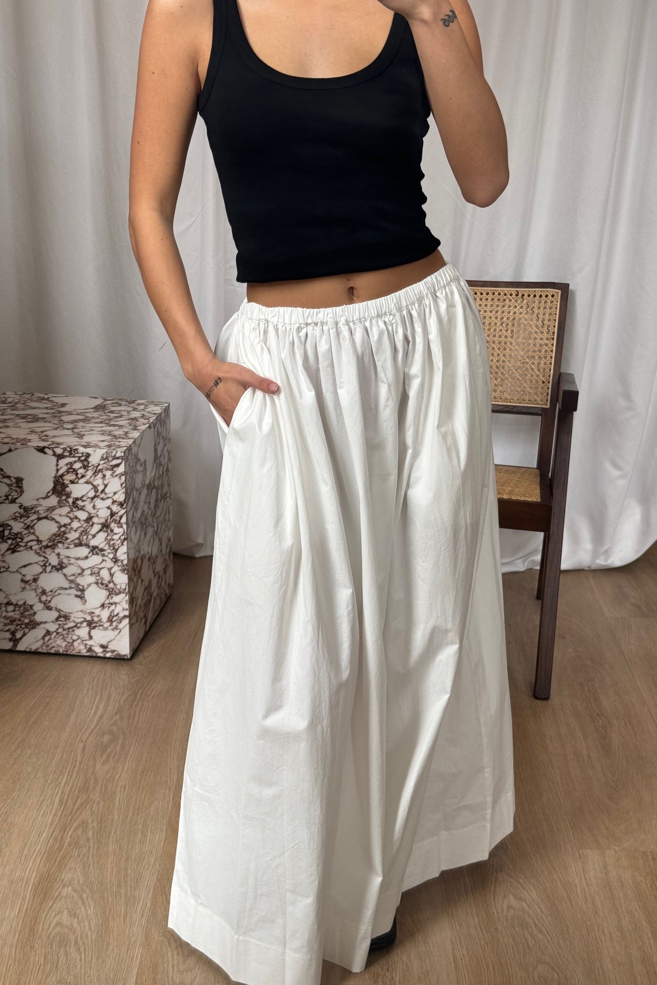 Hilary Maxi Skirt White - FINAL SALE
