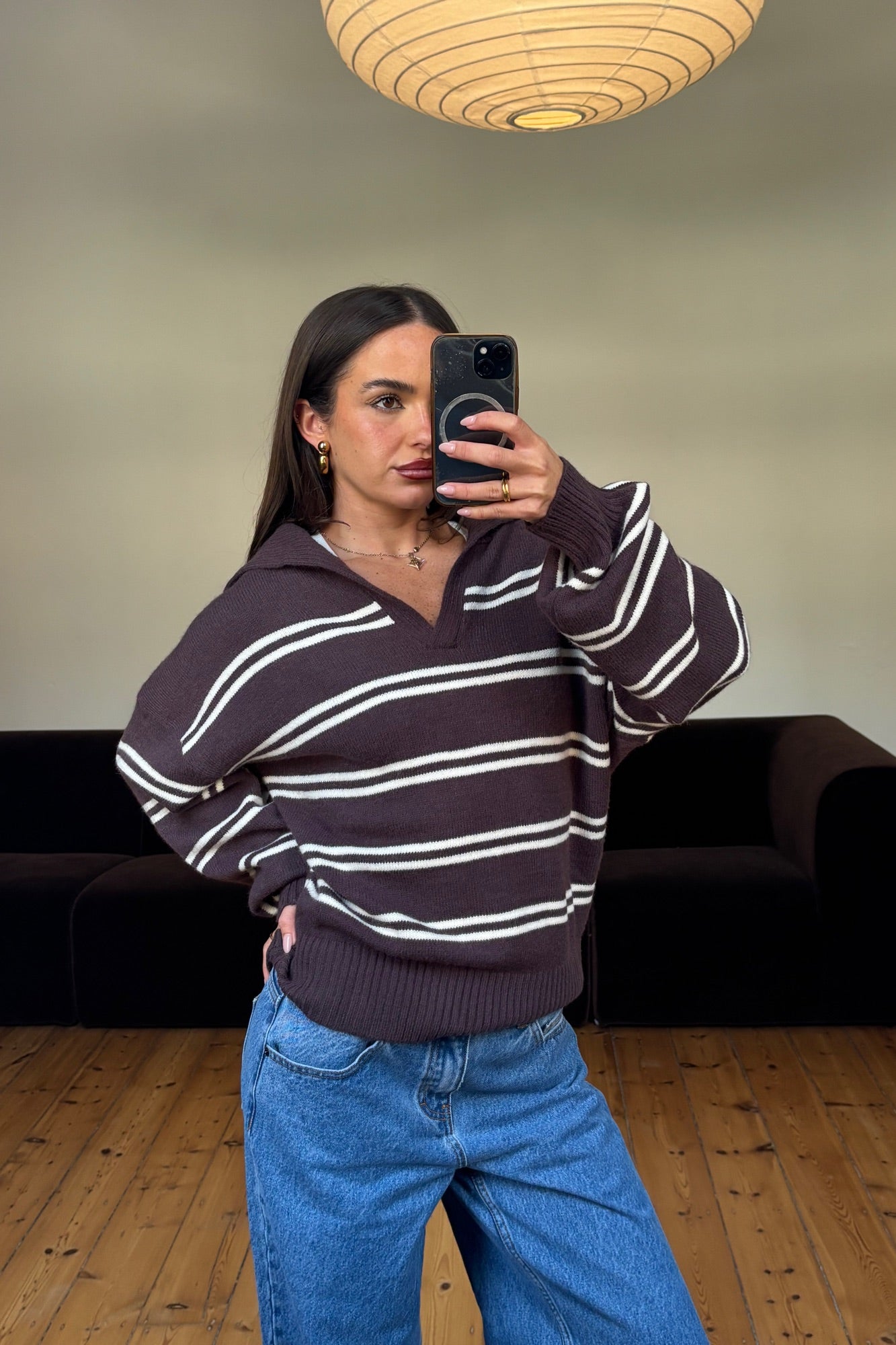 Pina Knitted Polo Chocolate