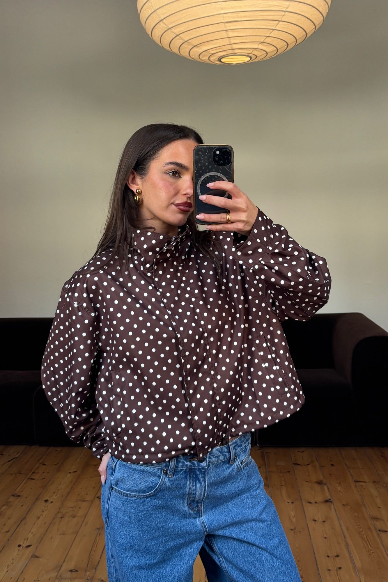 Evelyn Jacket Chocolate Polkadot