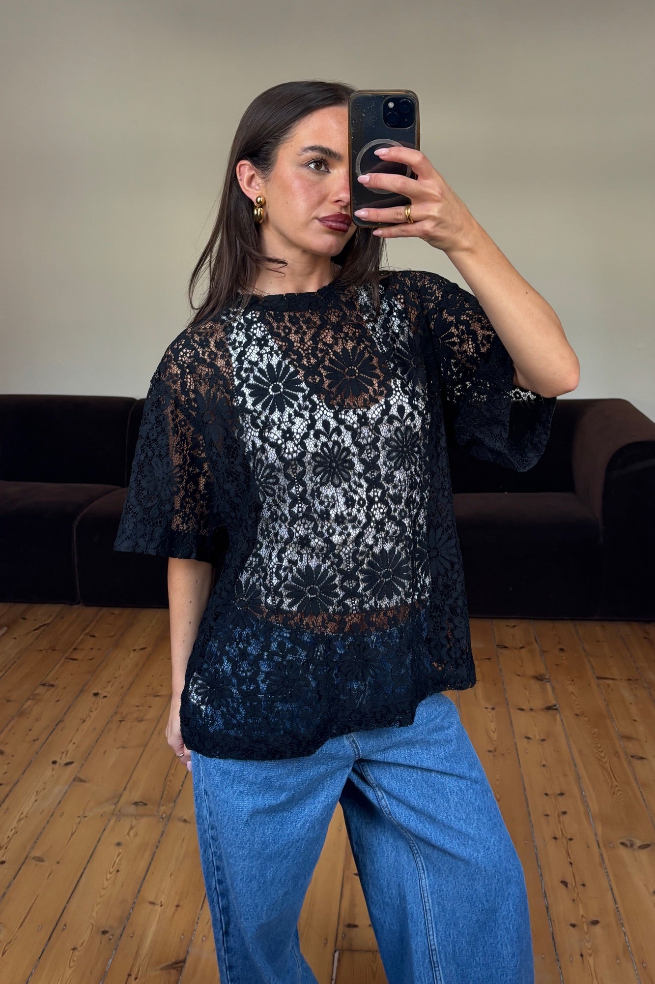 Sander Lace Top Black