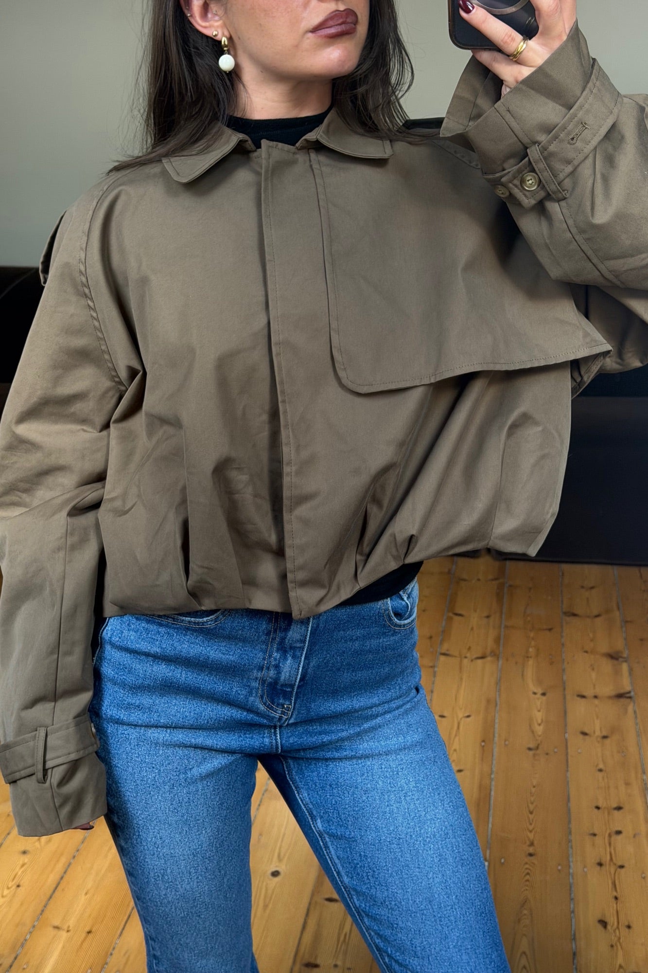 Tessa Cropped Trench Mocha