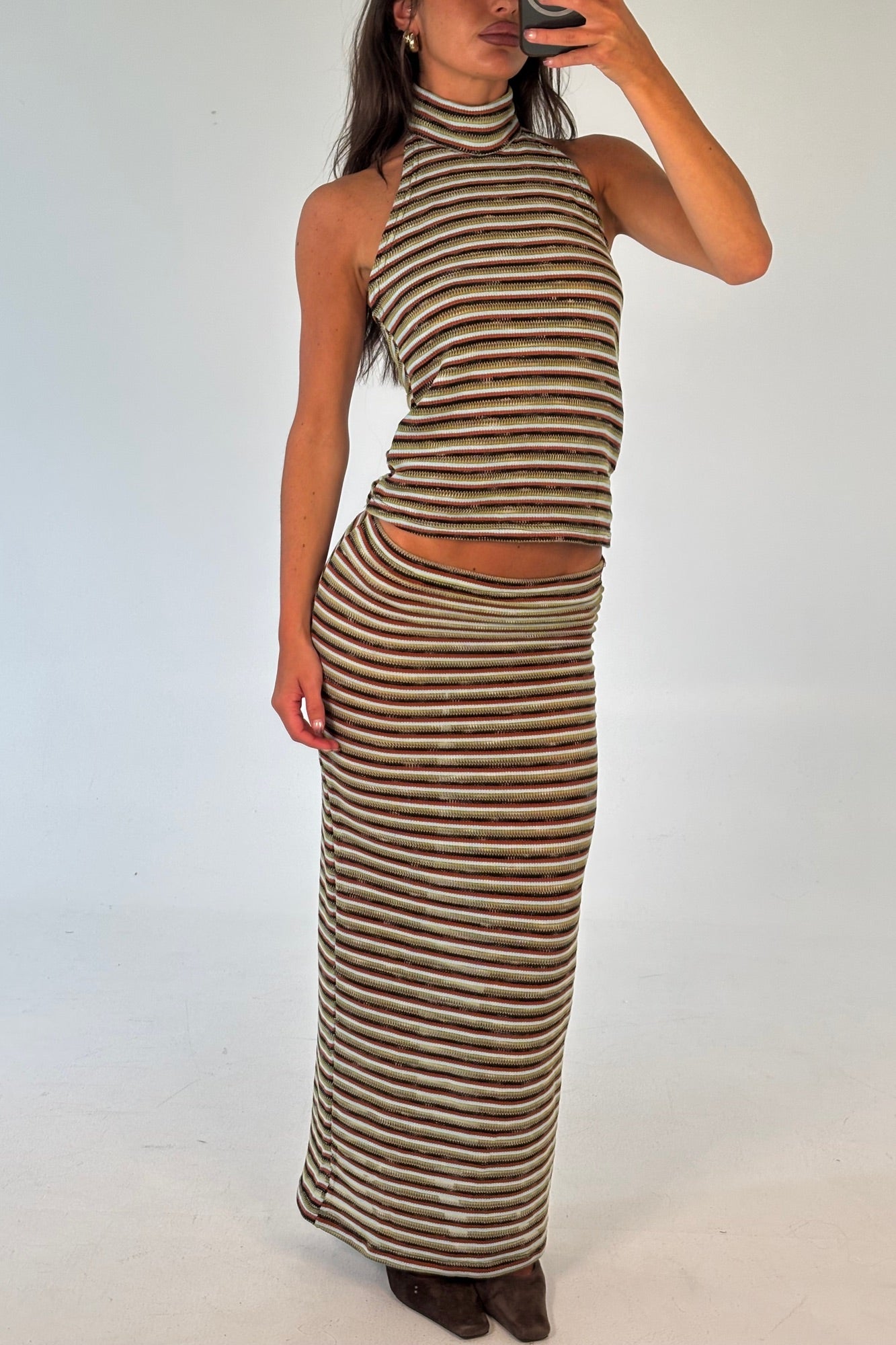 Jordy Maxi Skirt Blue Stripe