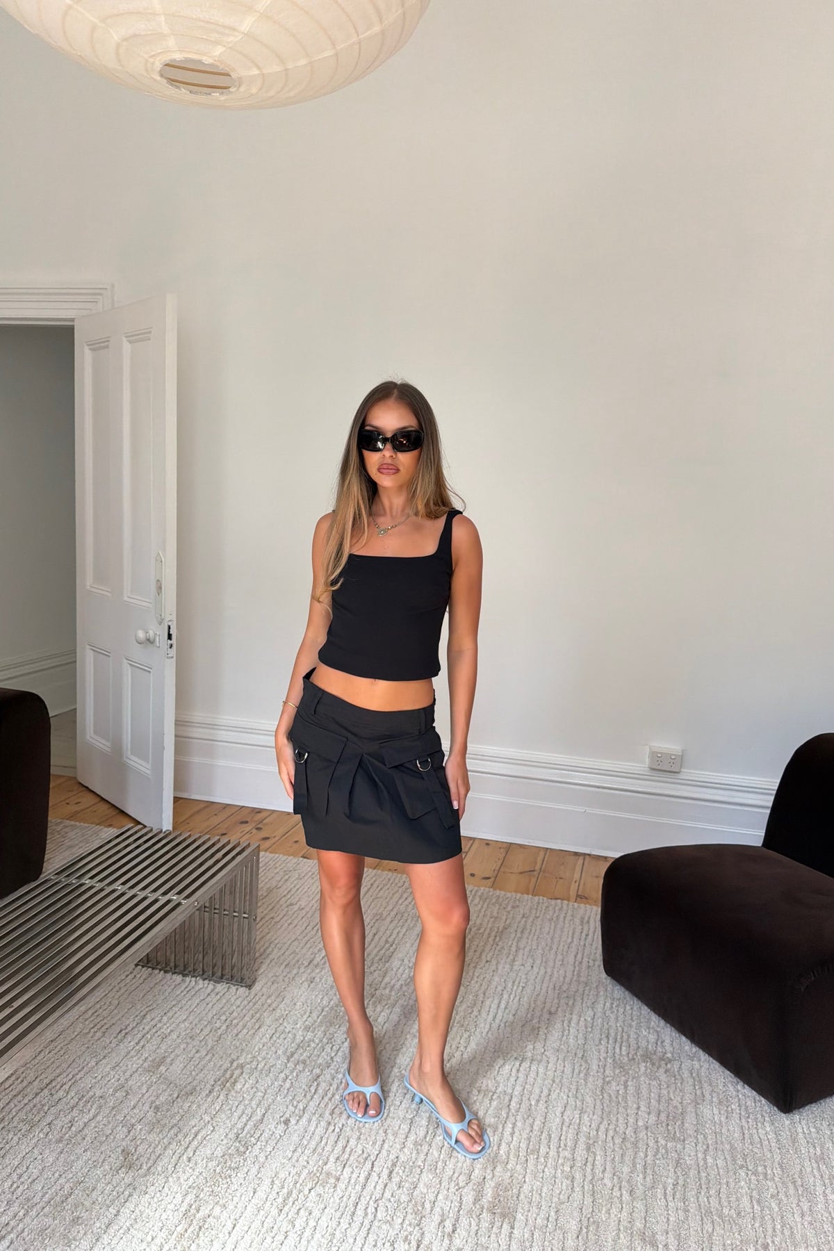 Violetta Cargo Skirt Black