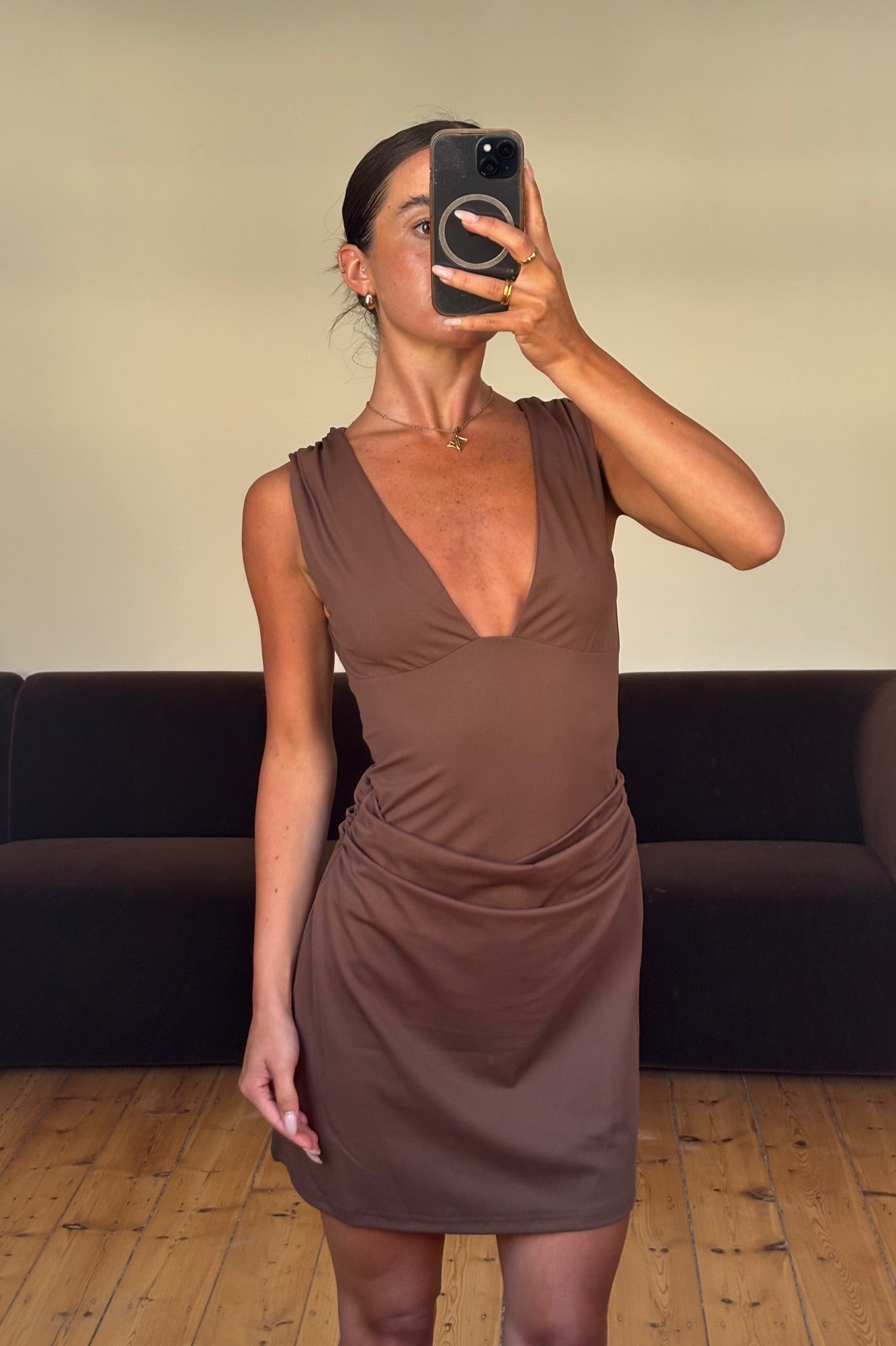 Dita Mini Dress Chocolate