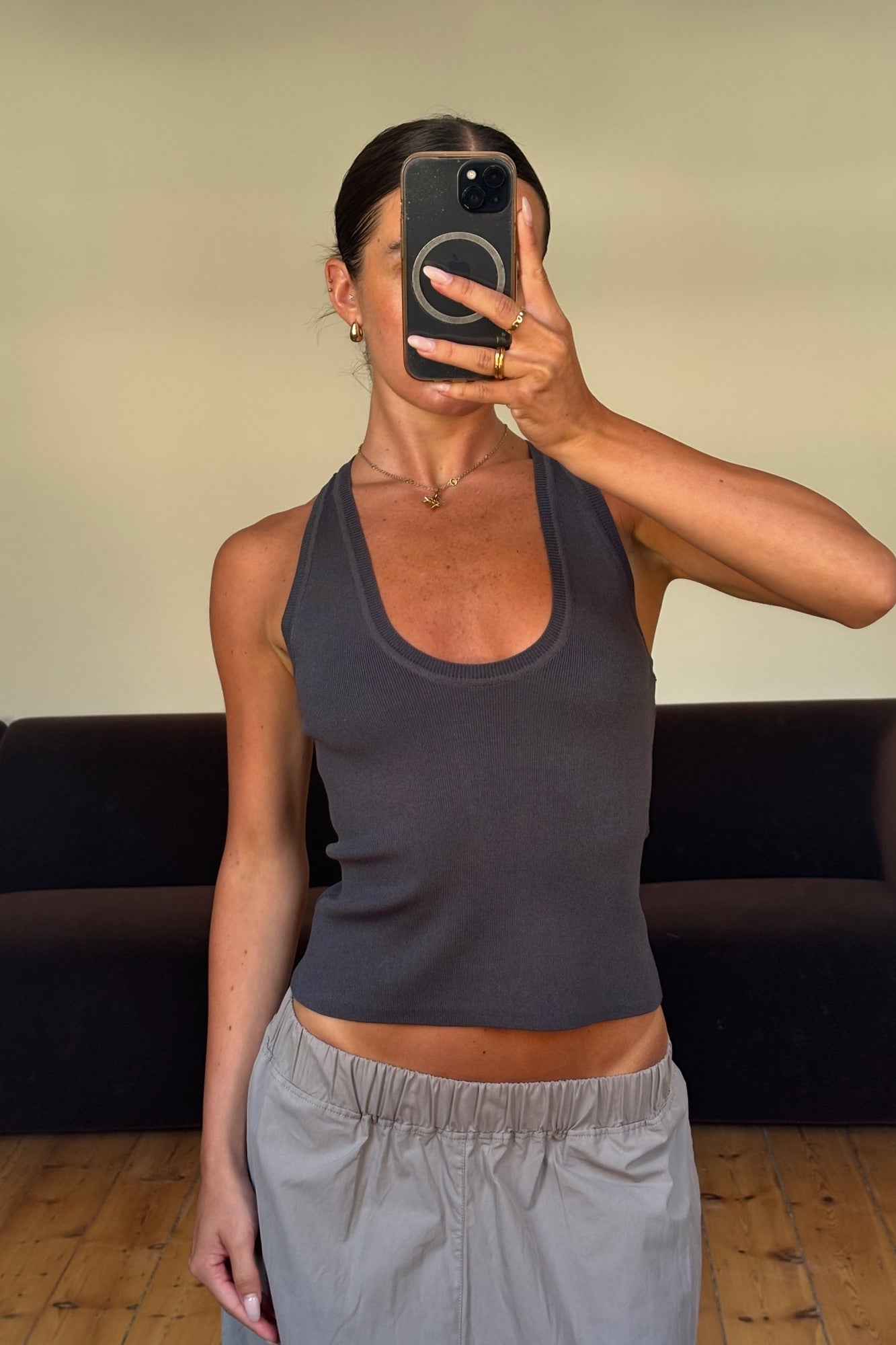 Cherrie Tank Dark Grey