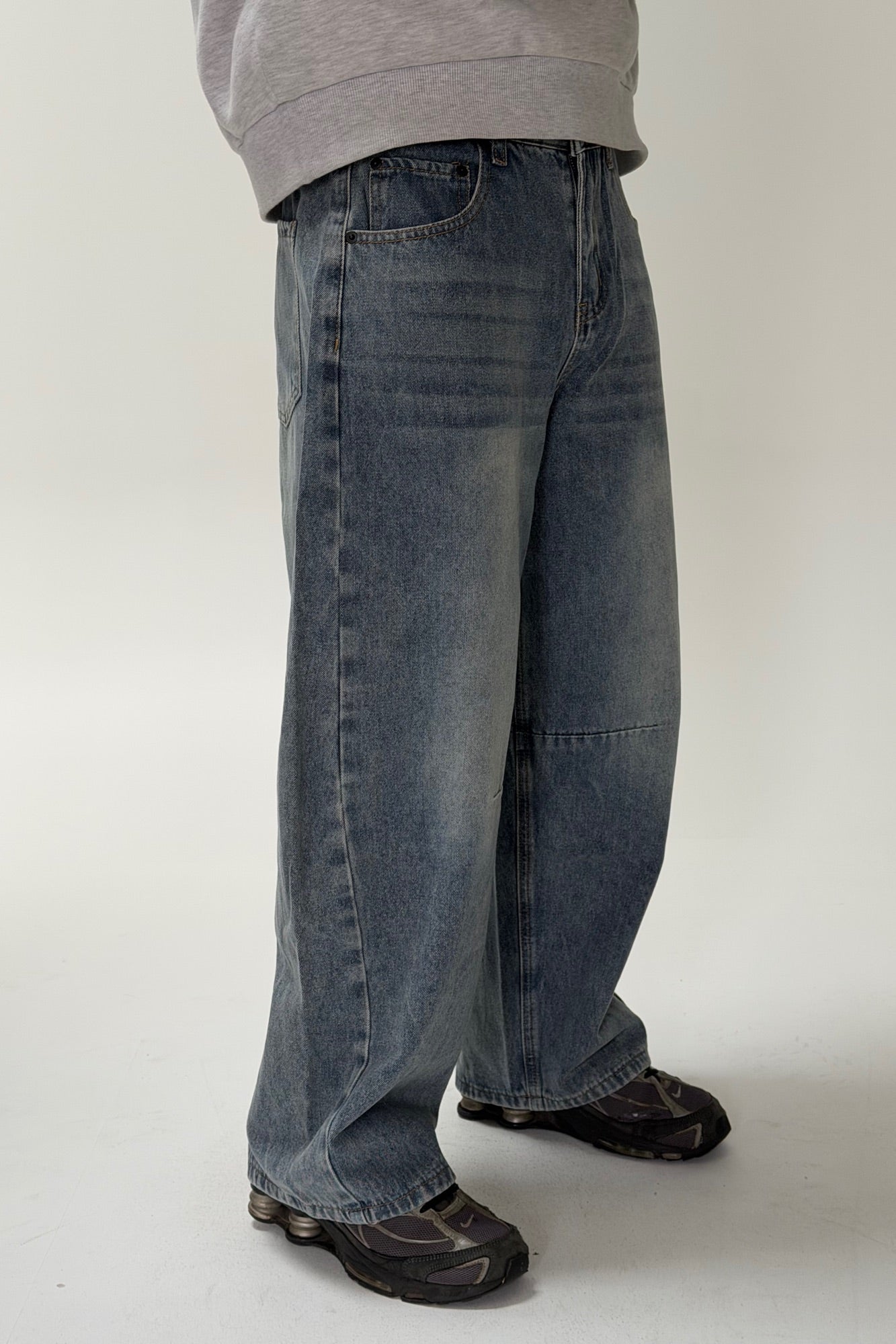 Silv Baggy Drawstring Denim Blue